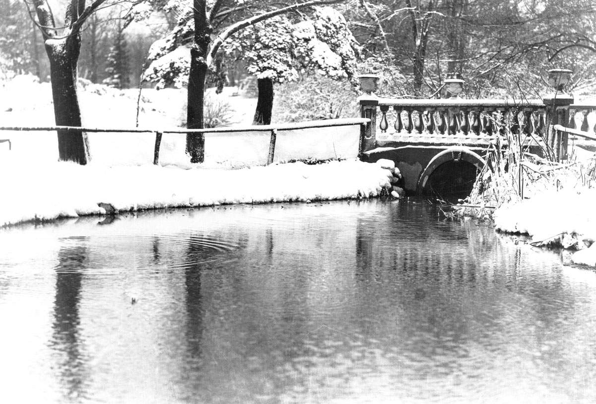 macaskill : Bridge in winter, Public Gardens, Hallifax, NS