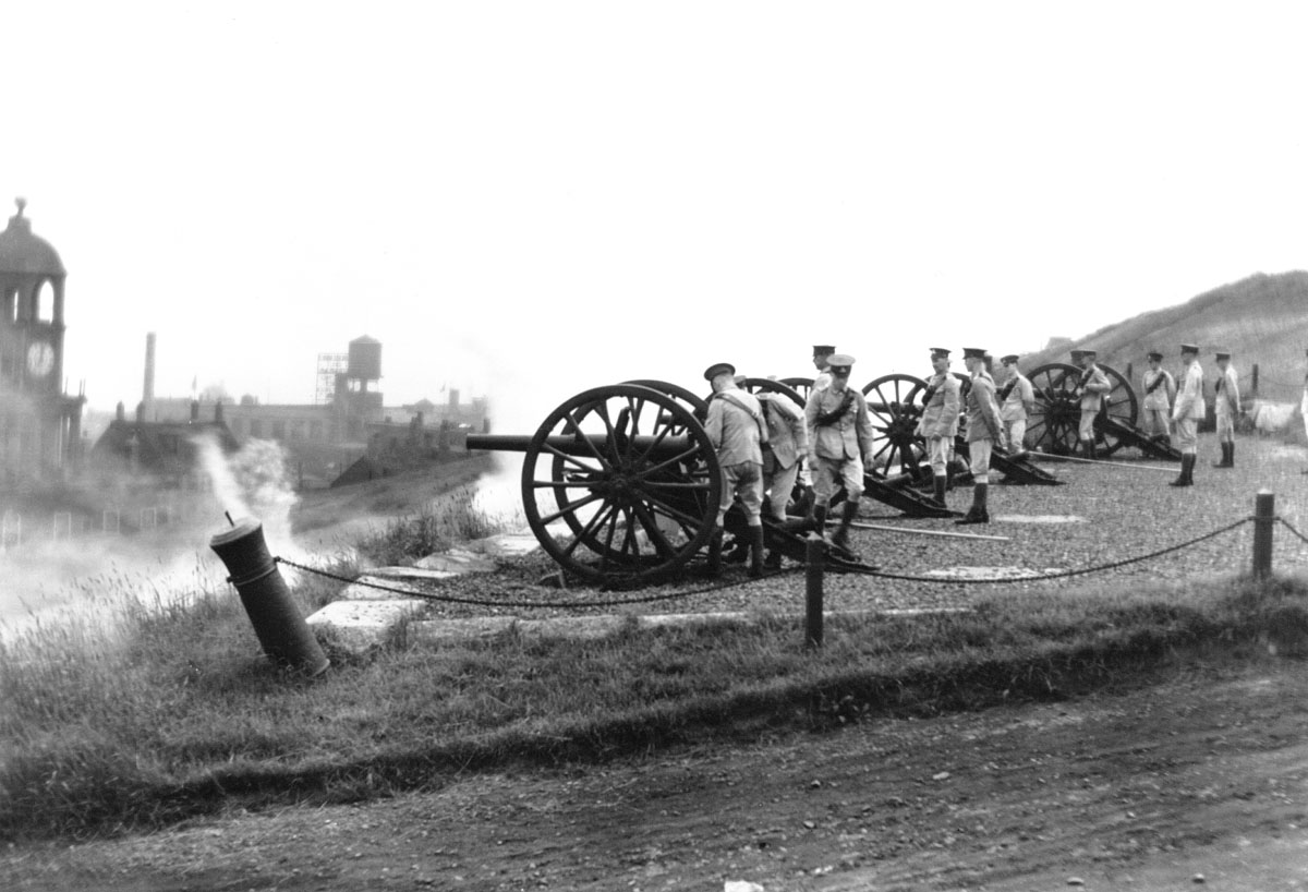 Cannon firing royal salute from Citadel Hill for King George V, Halifax, NS
