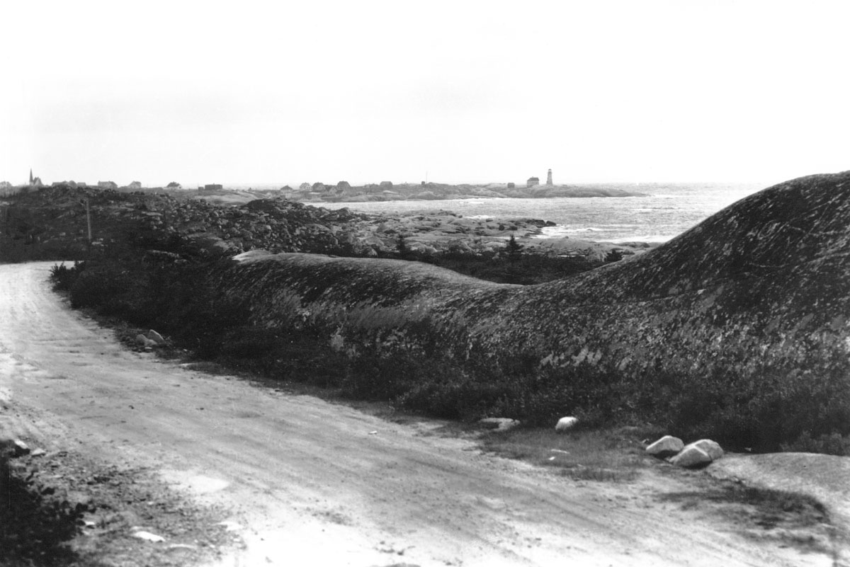 macaskill : Whale Rock, Peggys Cove lighthouse in distance
