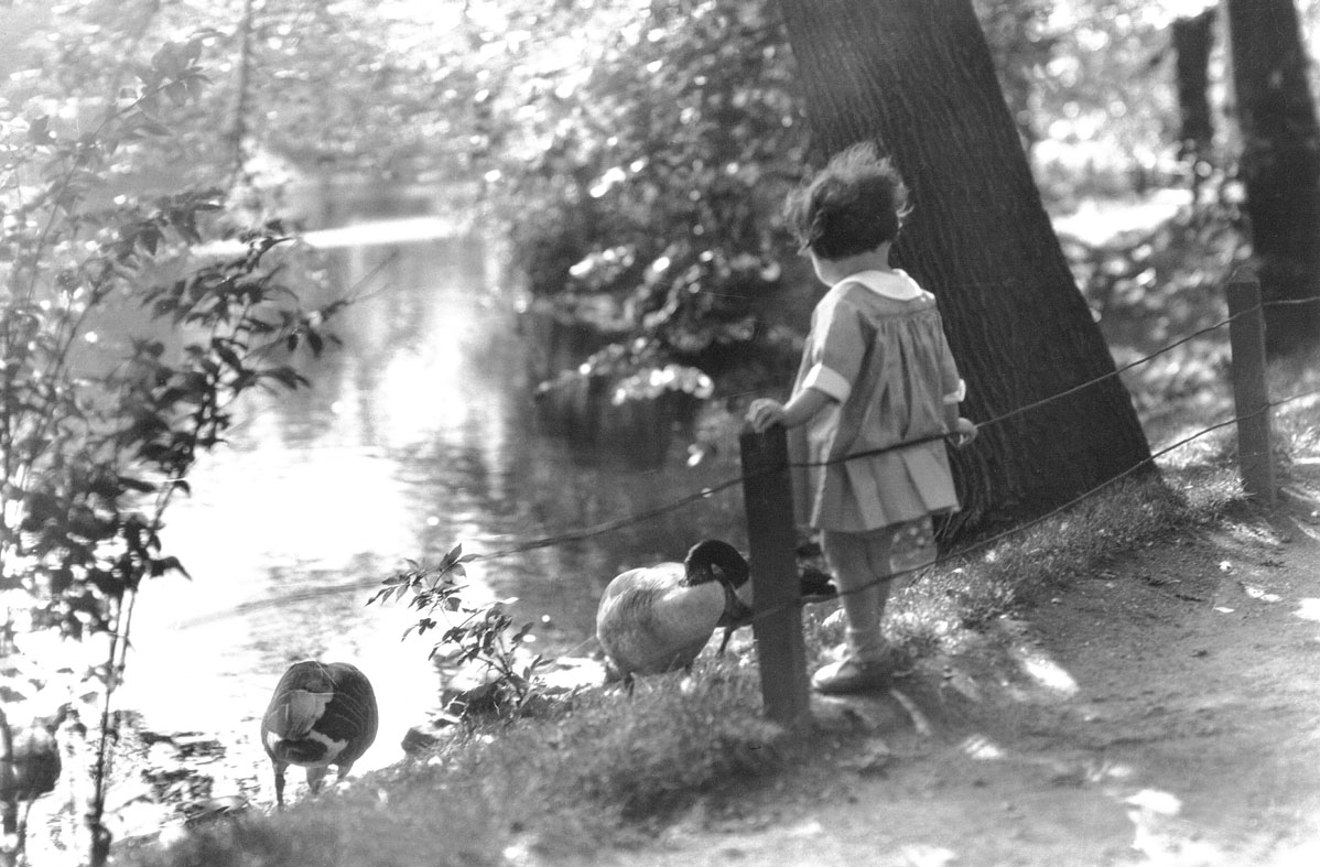 macaskill : Margaret Stanbury at duck pond, Public Gardens, Halifax, NS