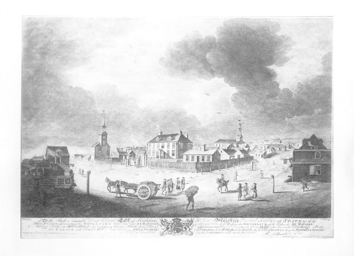 Govenor's House and Mathers Meeting House, Halifax, 1759