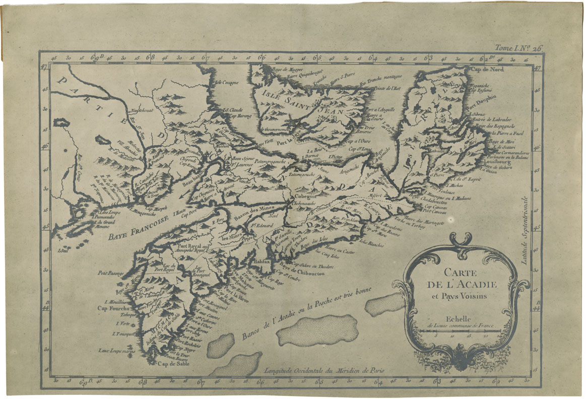 Carte de L'Acadie et Pays Voisins