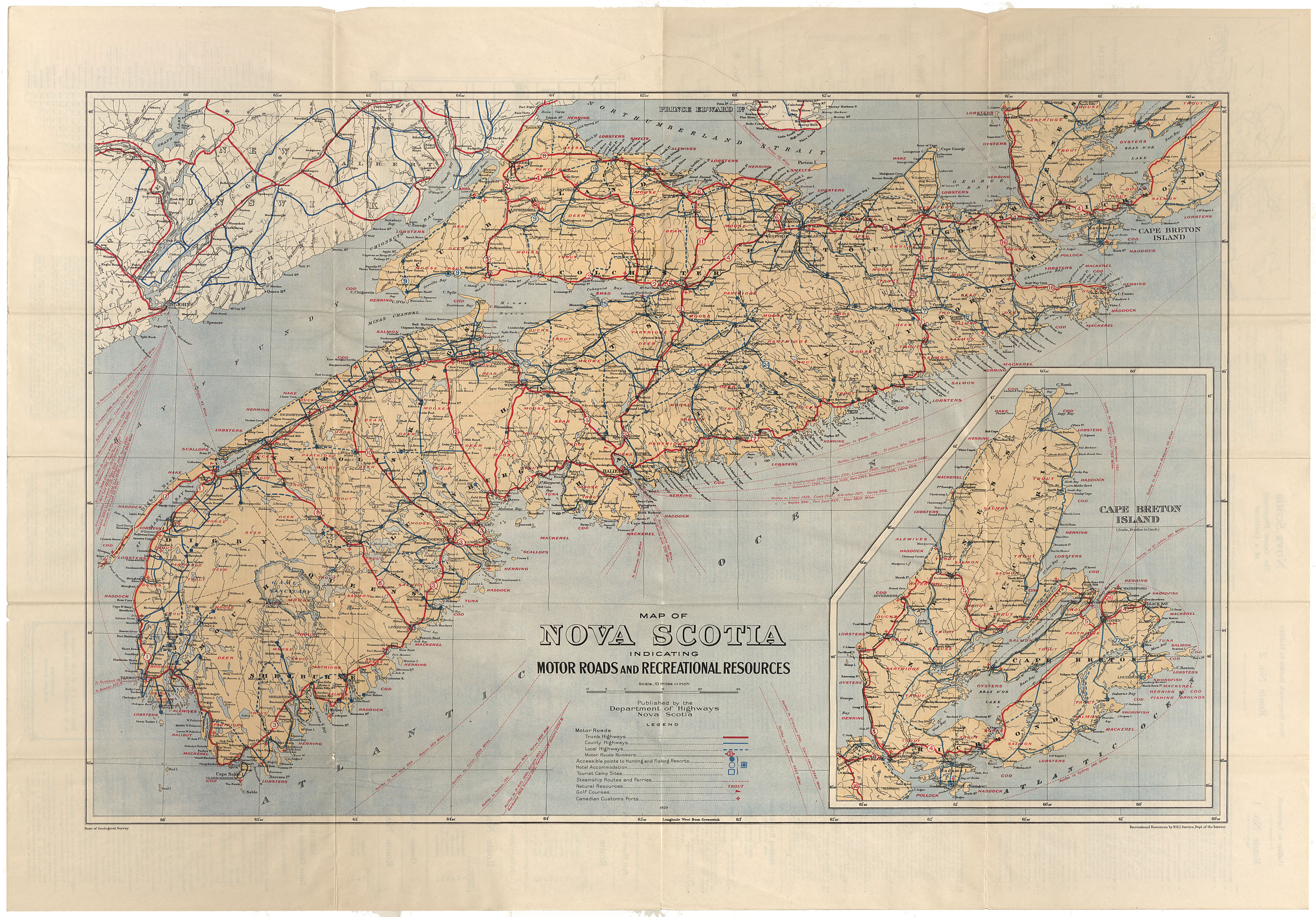 Official Governemnt Highway map.  Province of Nova Scotia