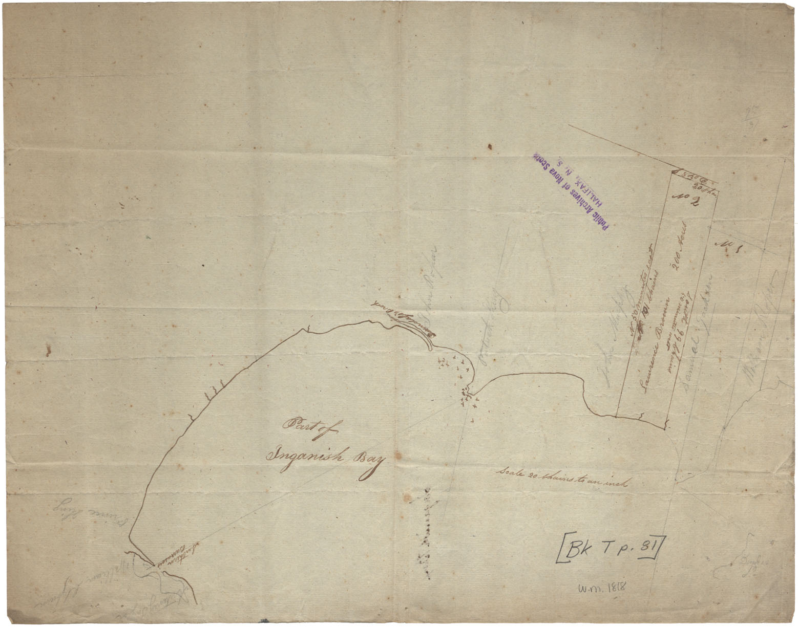 Cape Breton Ingonish Bay BK.T. p.81 w.m.1818