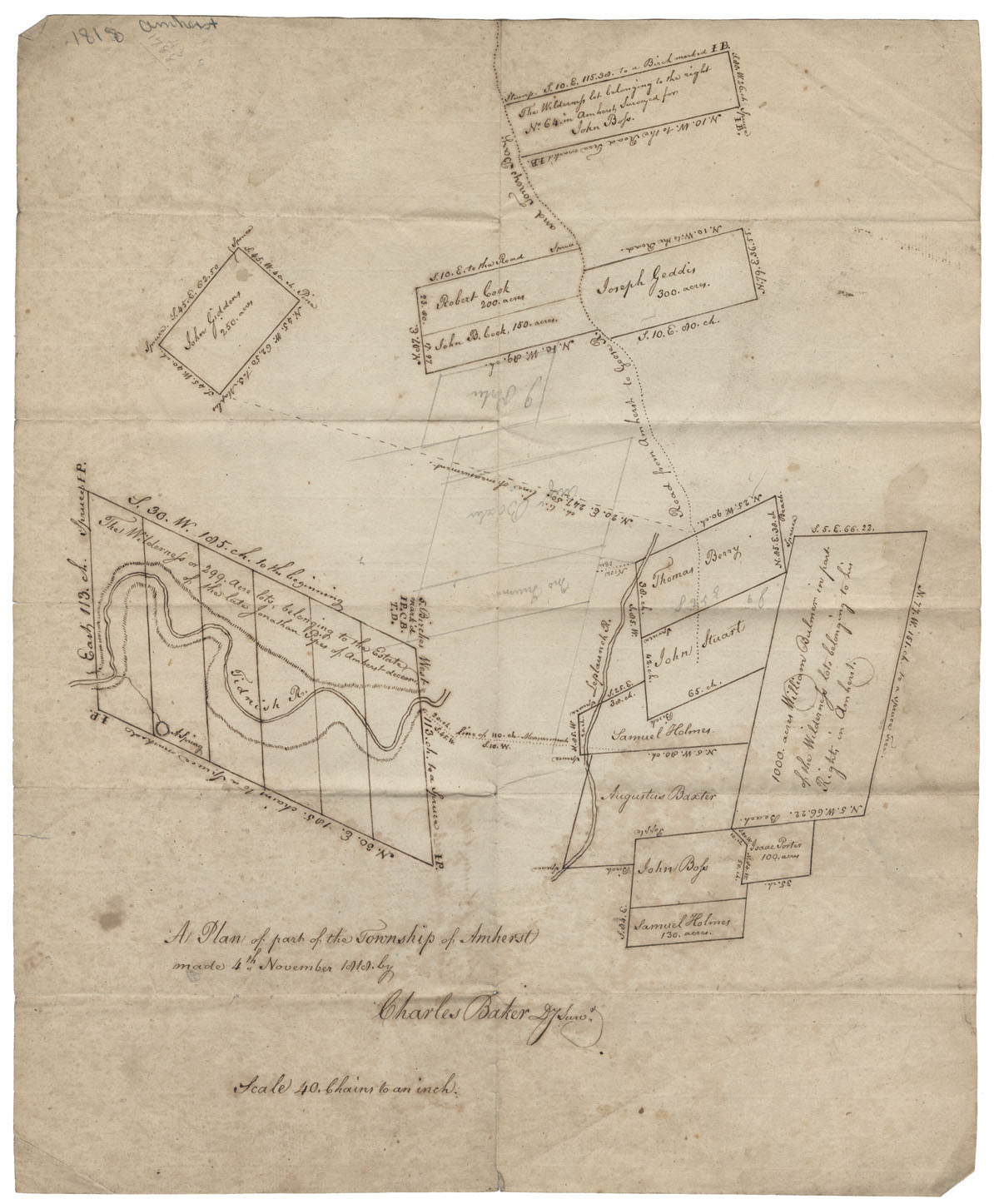 A plan of part of the Township of Amherst Maps: Amherst: 1818