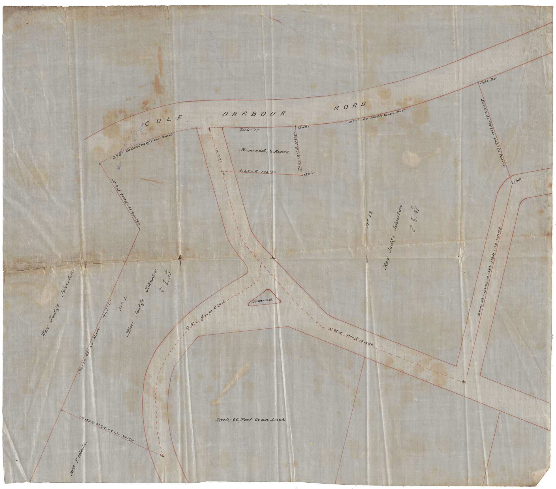 PANS Vert Mss File: Maps: Dartmouth: Hon.Judge Johnston's Property: c.1890