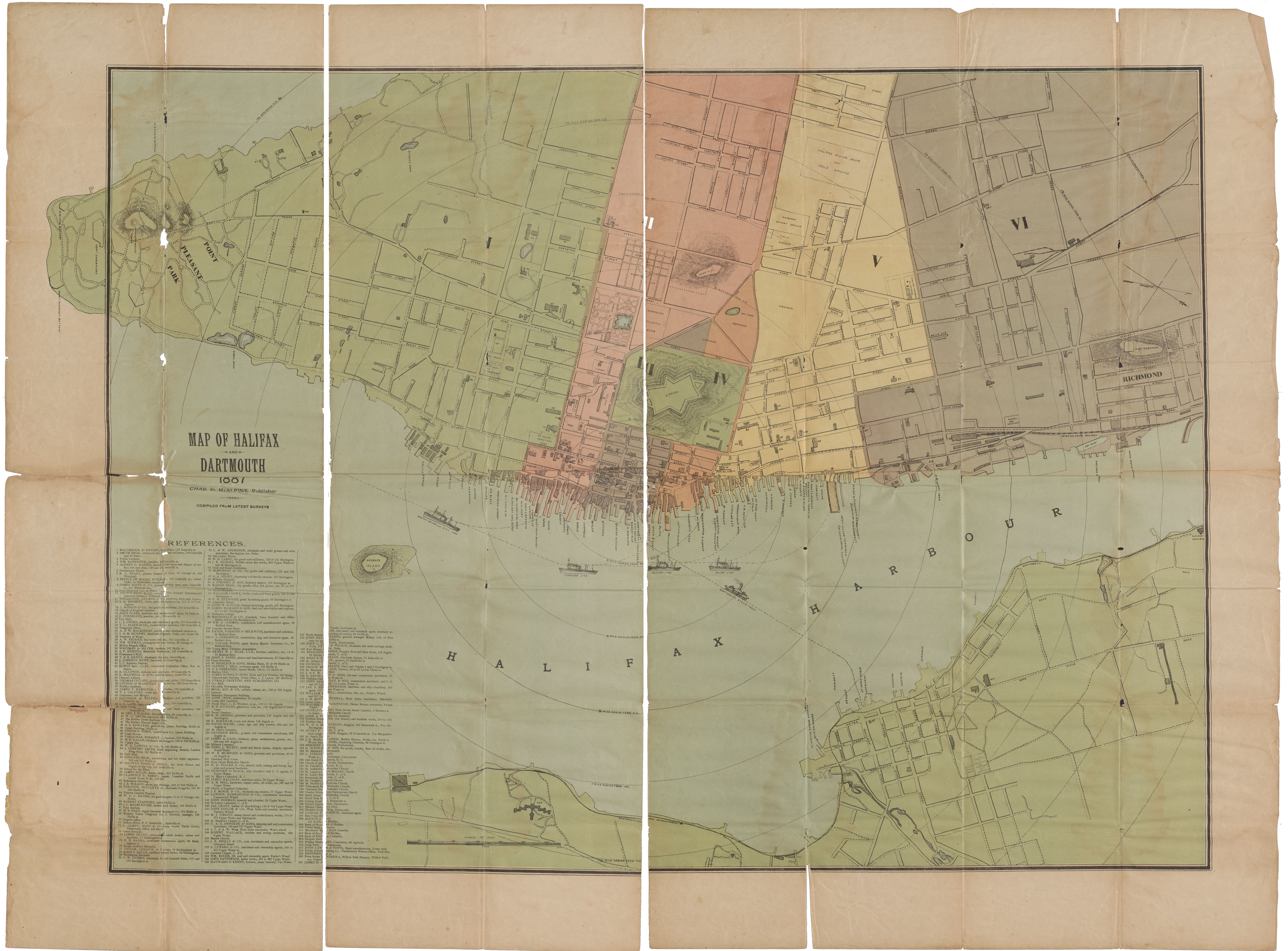 Map of halifax and Dartmouth 1887