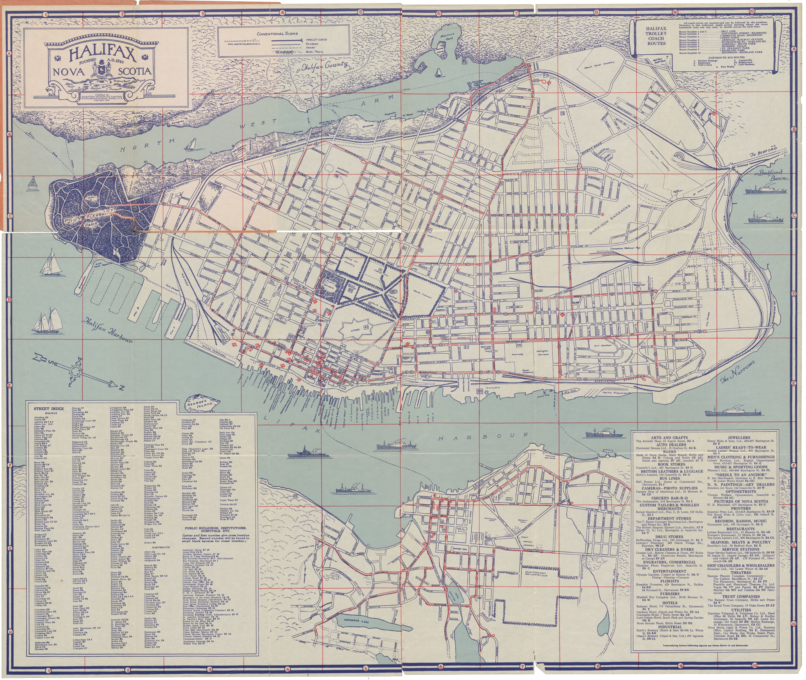 The Only Authentic Map of the City of Halifax and Town of Dartmouth, NS