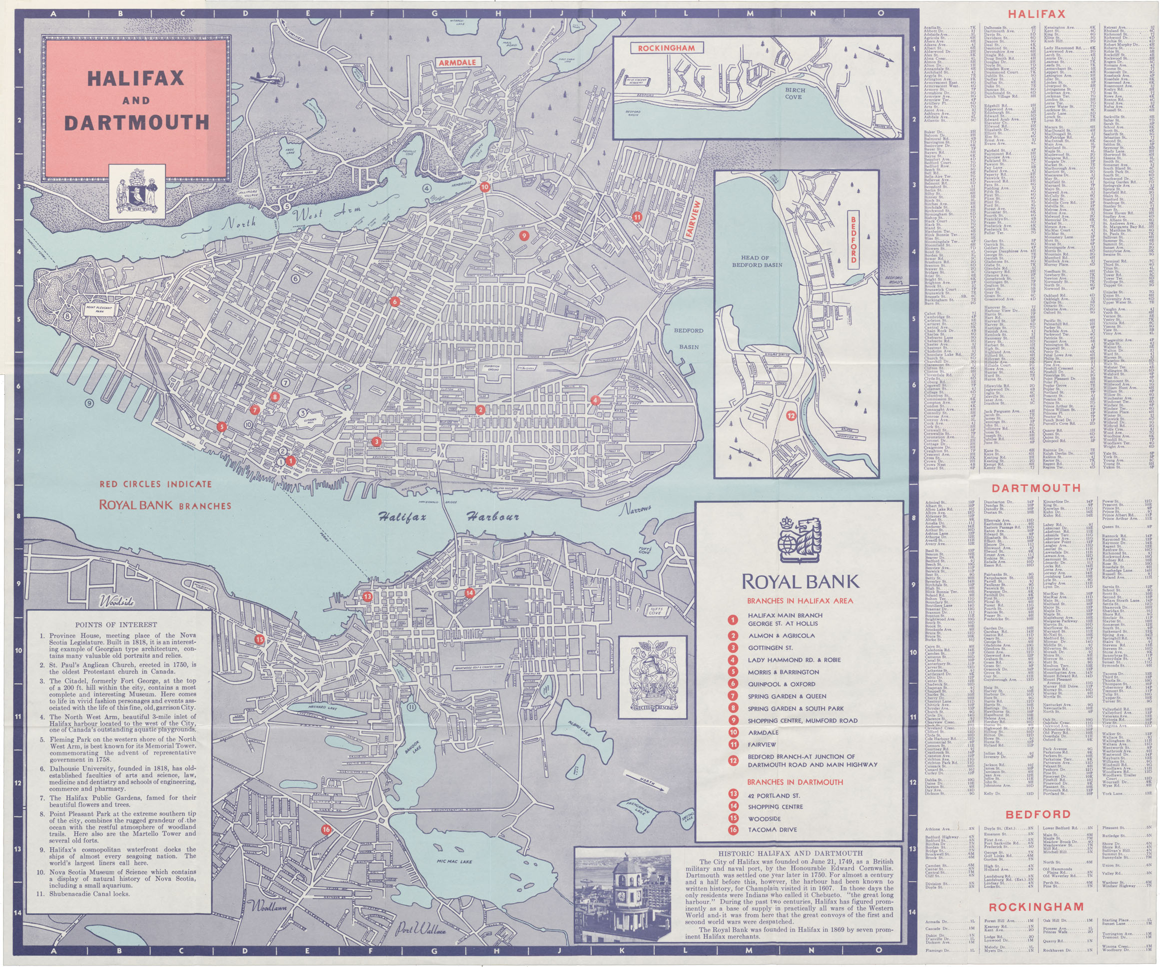 Map of Halifax & Dartmouth Royal Bank
