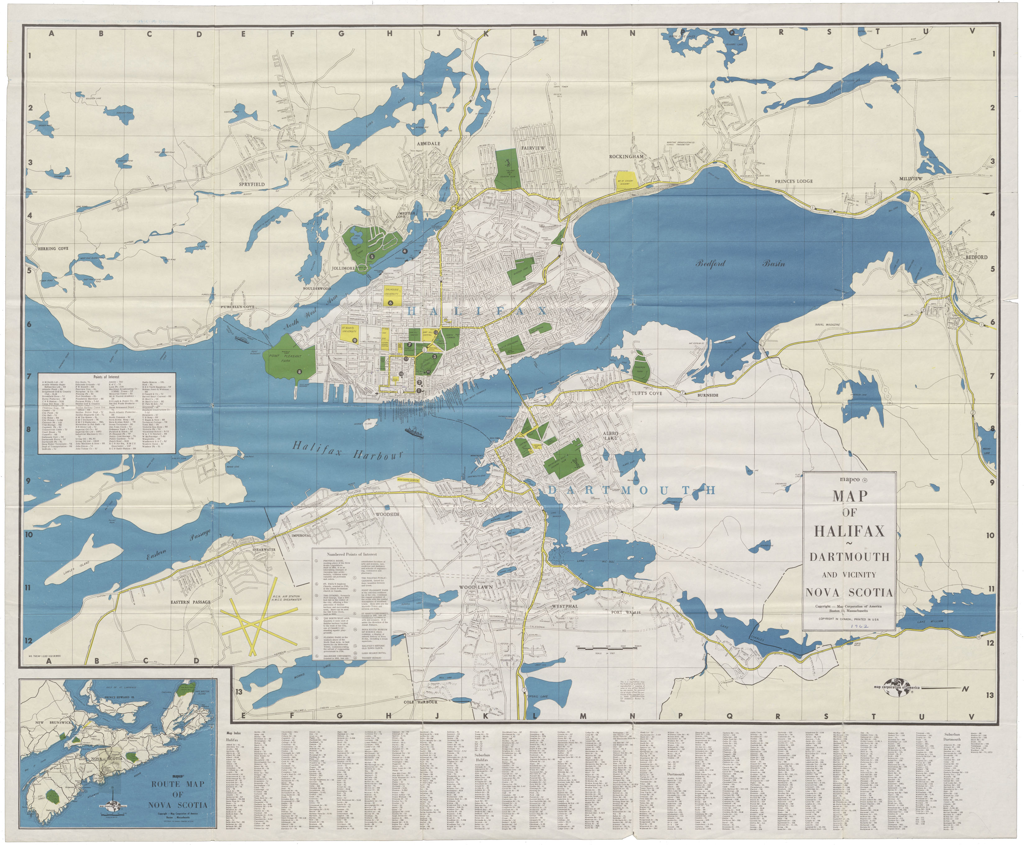 Map of Halifax, Dartmouth and Vicinity