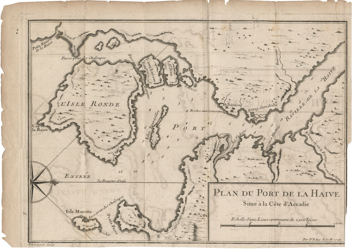 Plan du Port de la Haive situe de la Cote d'Accadie
