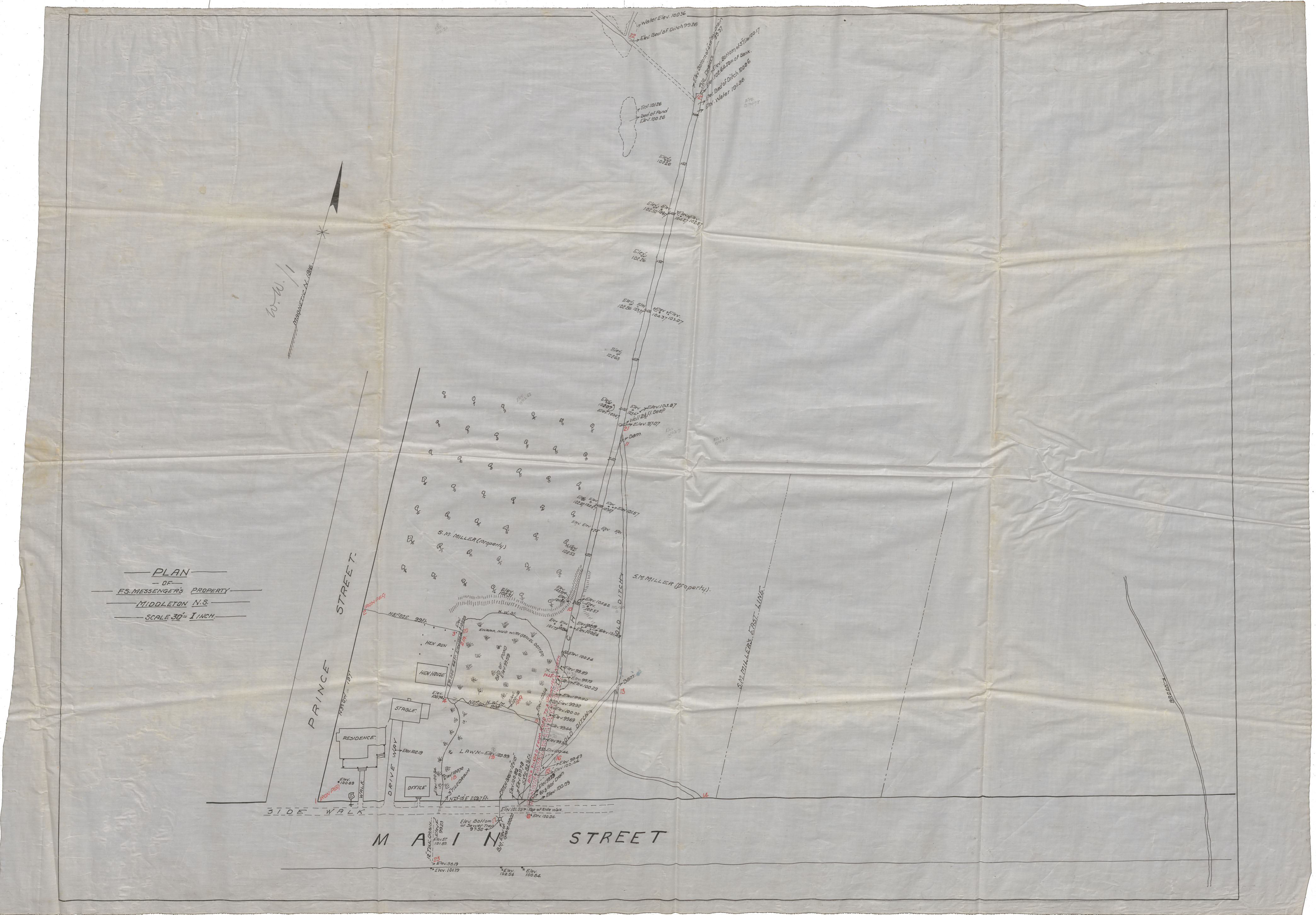 Plan of F.S.Messenger's Property Middleton, N.S.  Located on Main Street, Middleton