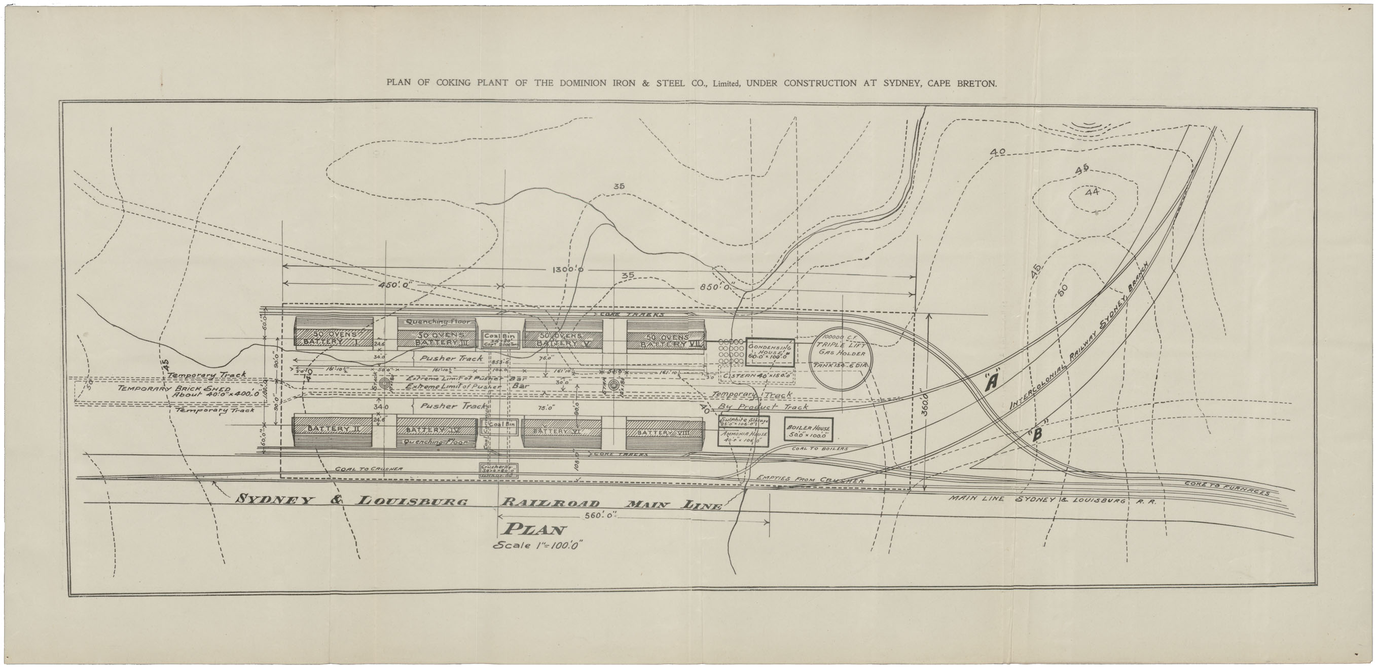 Plan of the Coking Plant of Dominion Iron & Steel County Ltd. At Sydney, Cape Breton