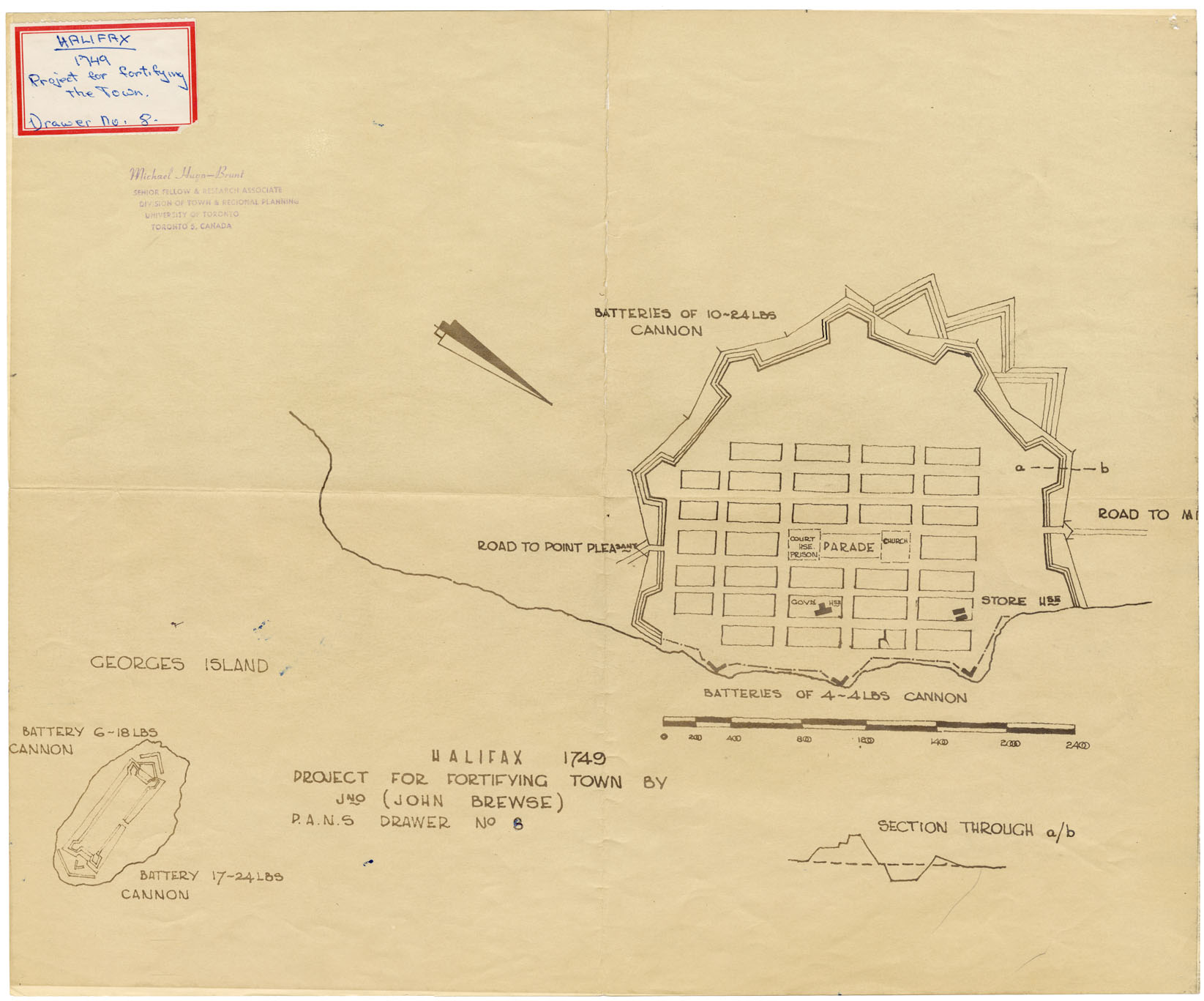 Project for Fortifying the Town of Halifax in N.S. 1749