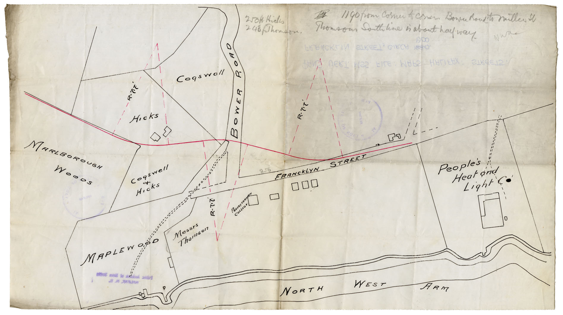 Maps: Halifax, N.D., circa 1900 Streets: Francklin Street