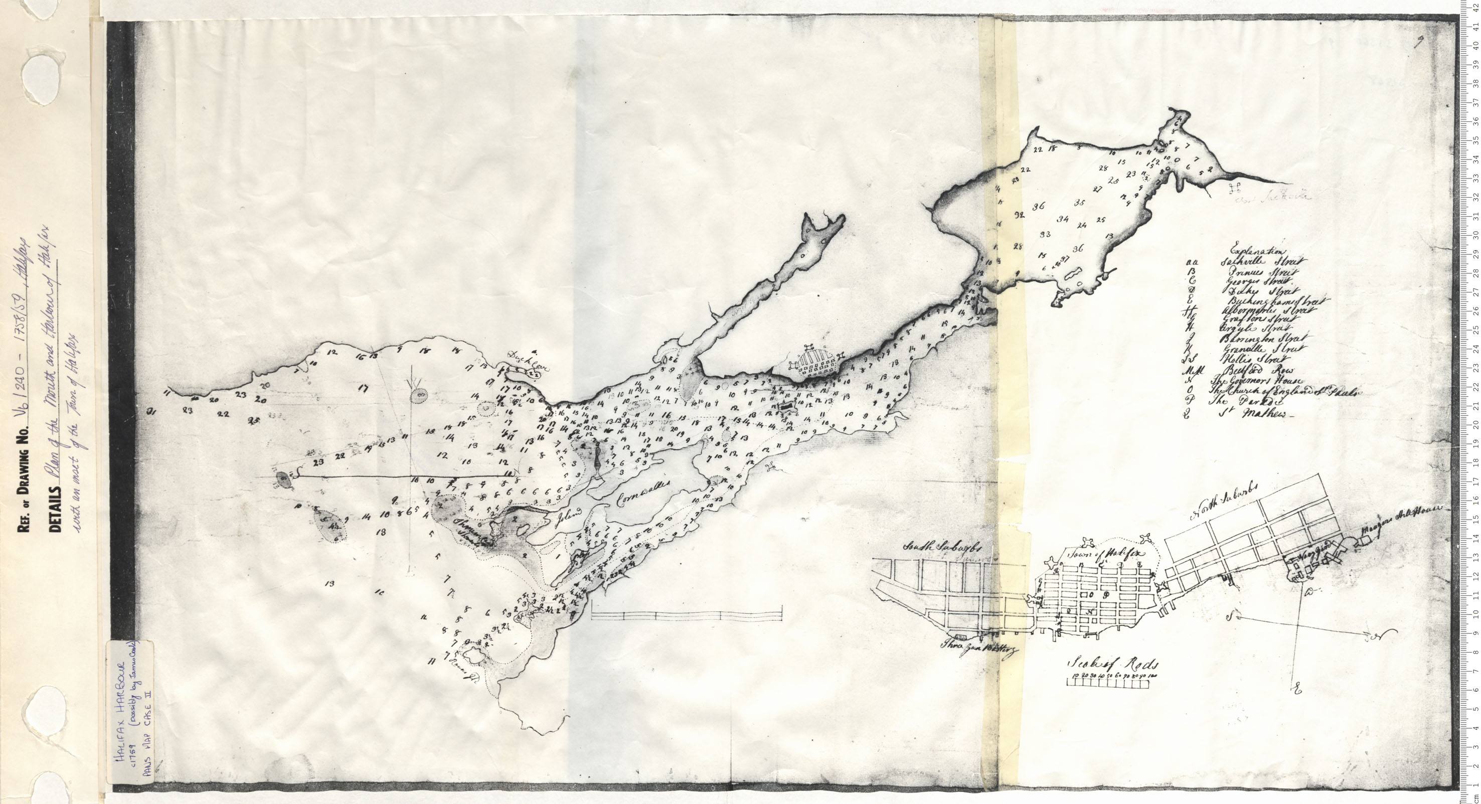 maps : Plan of the Mouth and the Harbour of Halifax with an inset for the town of Halifax