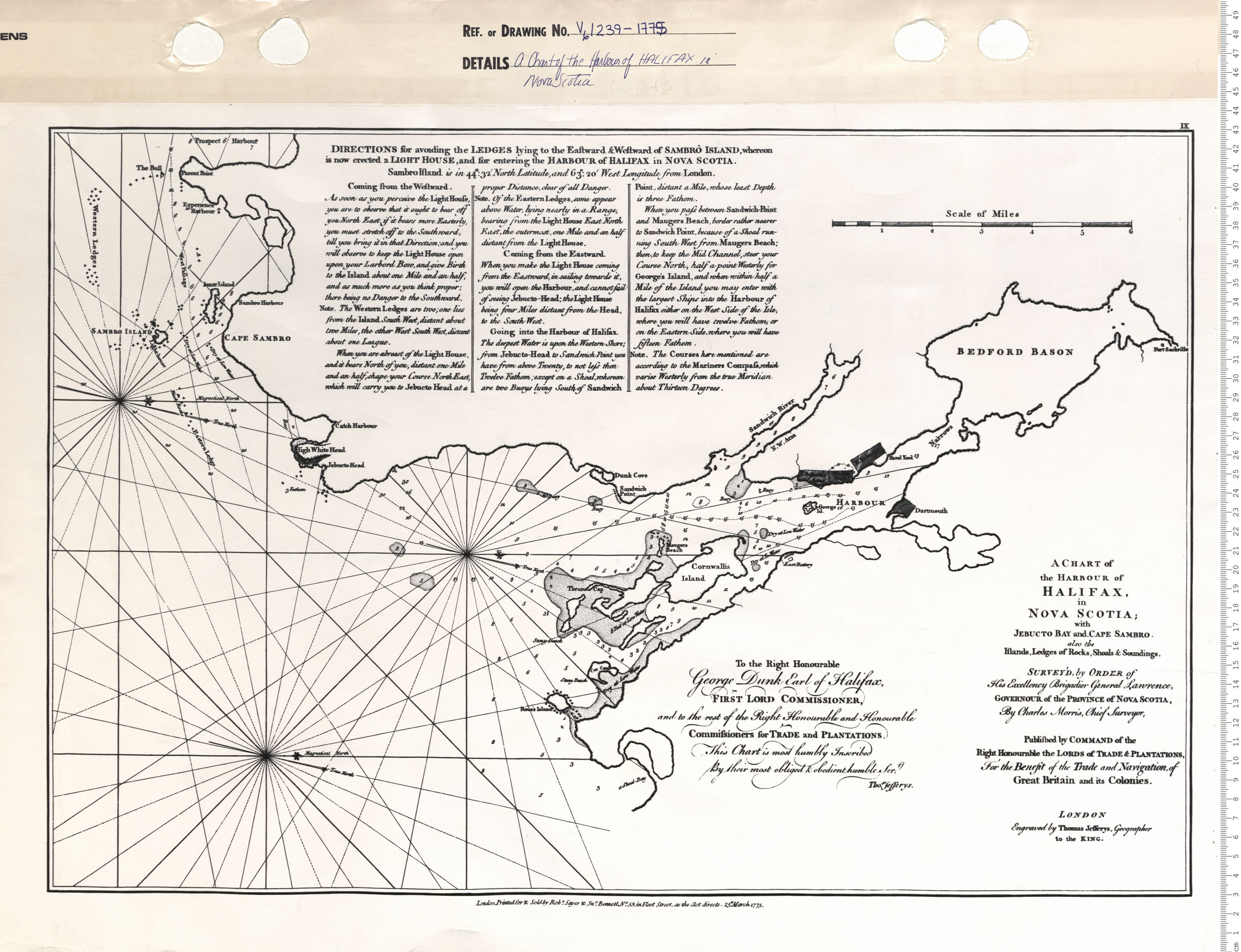 maps : A Chart of the Harbour of Halifax in Nova Scotia with Jebucto Bay and Cape Sambro also the Islands, Ledges of Rock, Shoals & Soundings