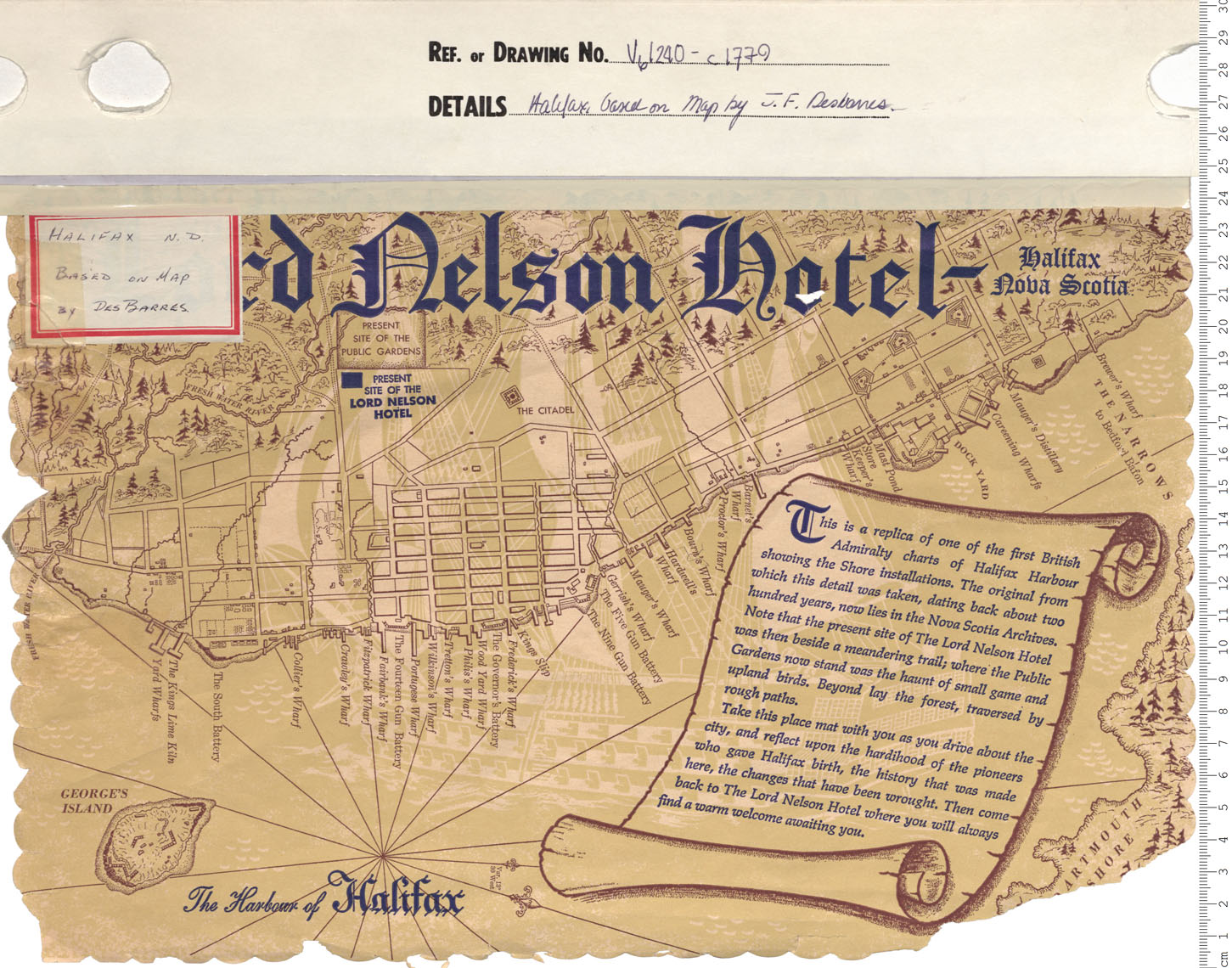 maps : Halifax based on Map by J.F. Desbarres