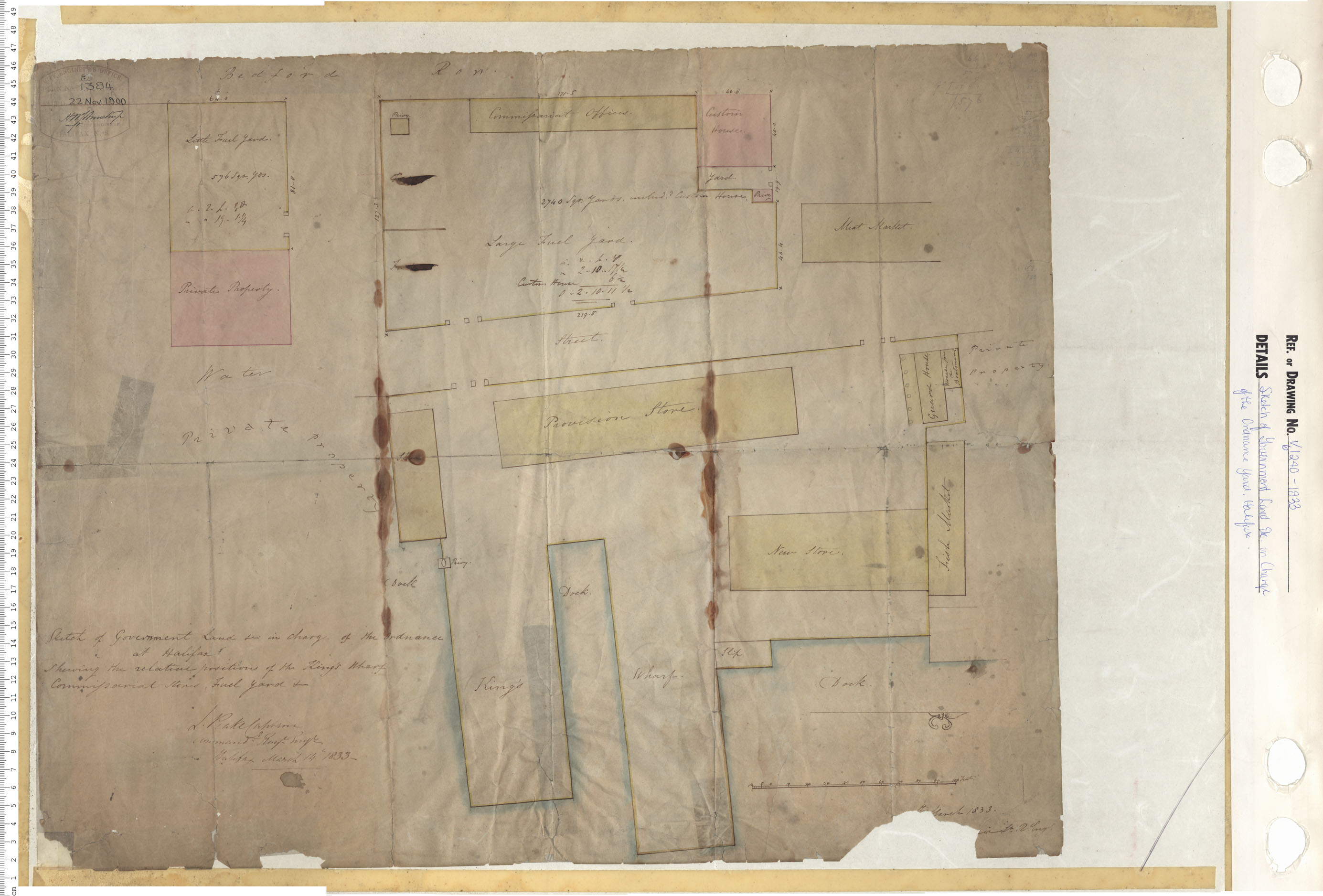 maps : Sketch of Government Land etc. in charge of the Ordnance Yard, Halifax