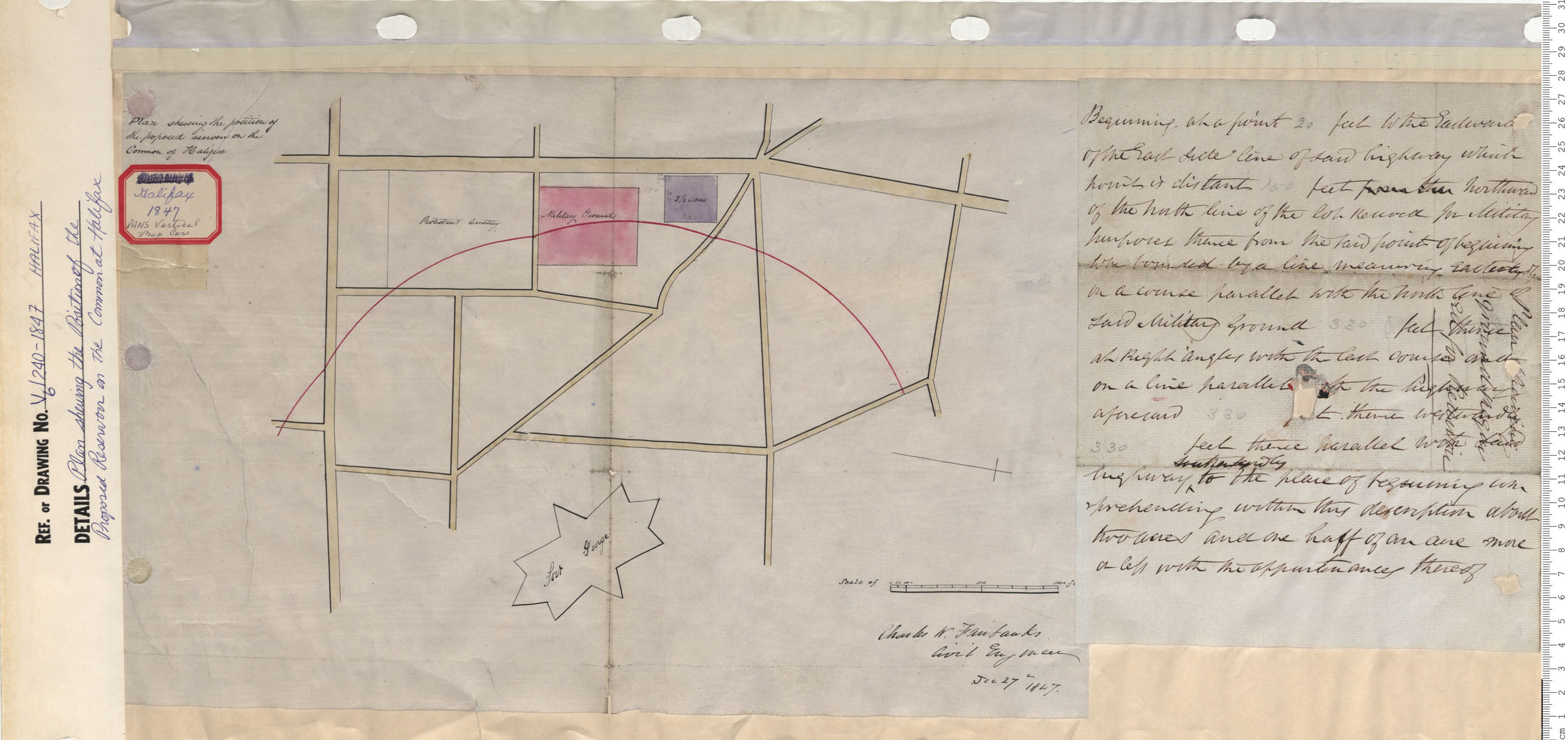 maps : Plan showing the Position of the Proposed Reservoir on the Common at Halifax