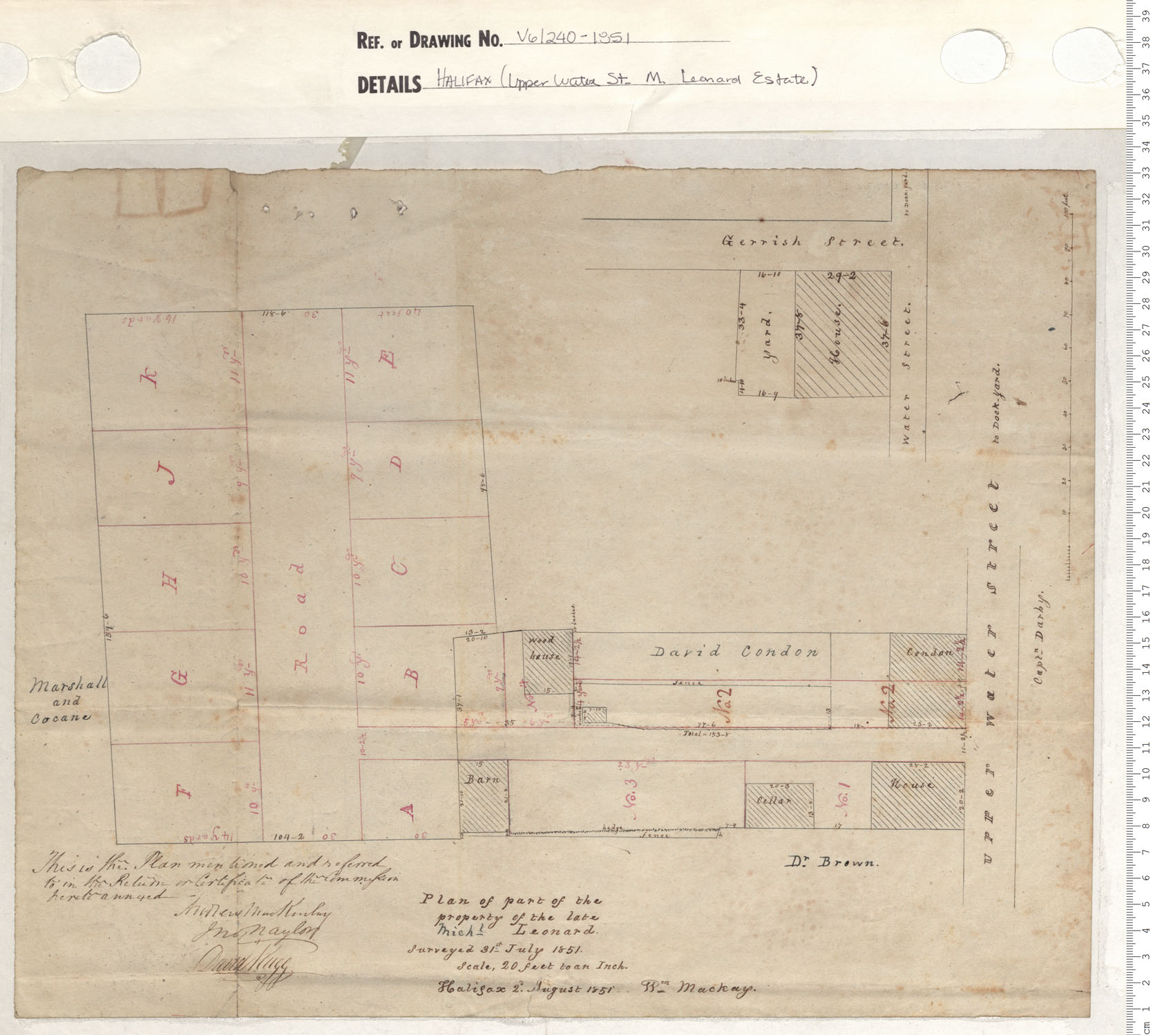 maps : Halifax (Upper Water St. M. Leonard Estate)