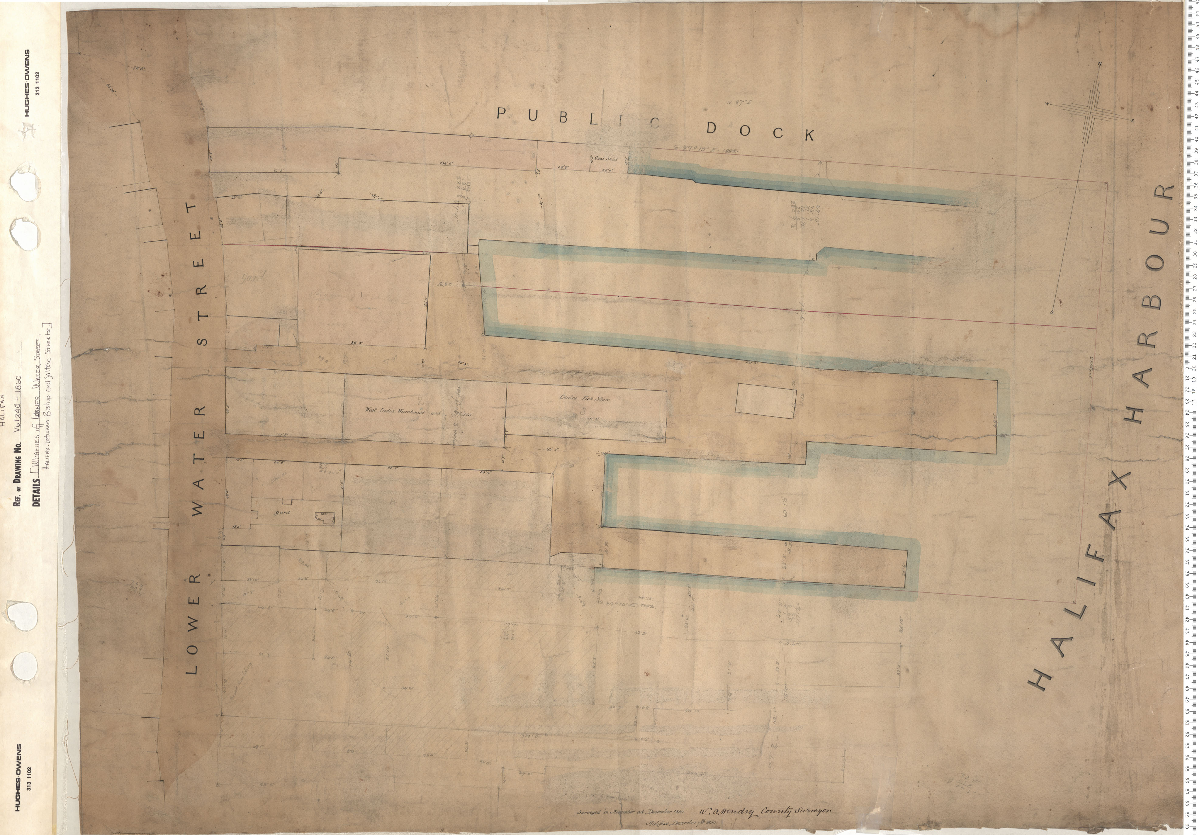 maps : Wharfs off Lower Water Street, Halifax, between Bishop and Salter Streets
