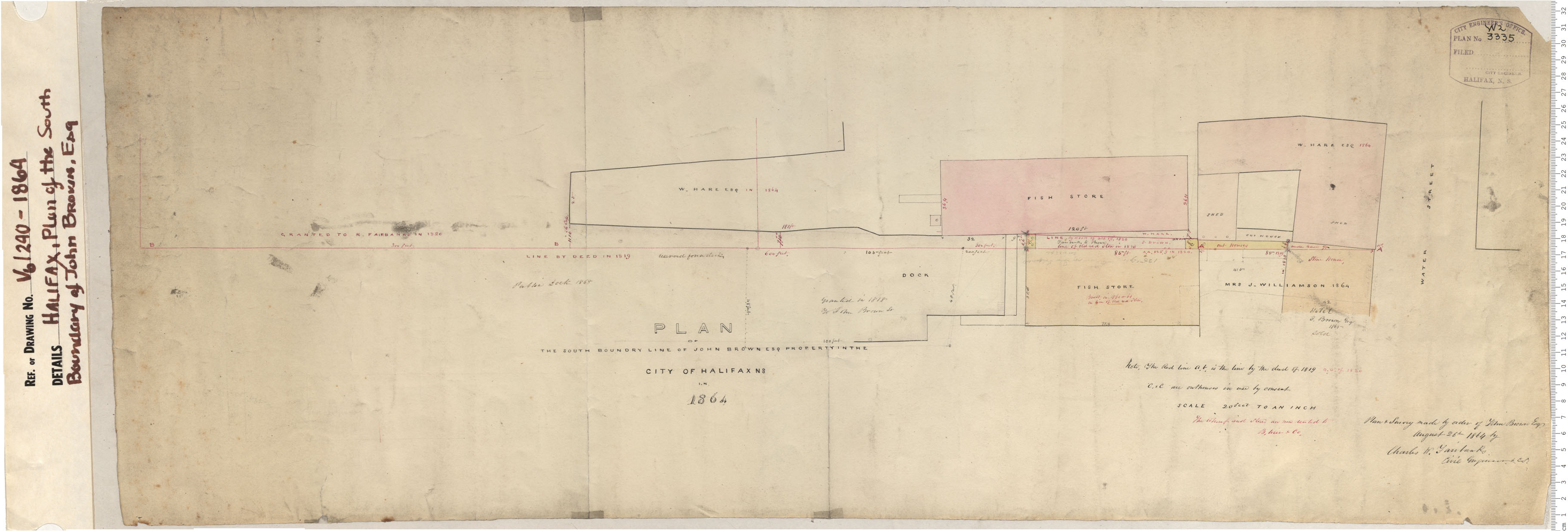 maps : Plan of South Boundray of John Brown Esq.