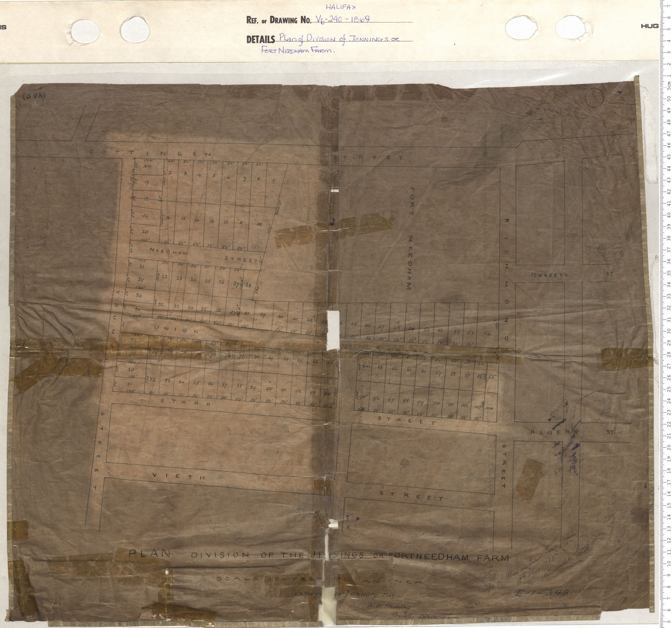 maps : Plan of Division of Jennings or Fort Needham Farm