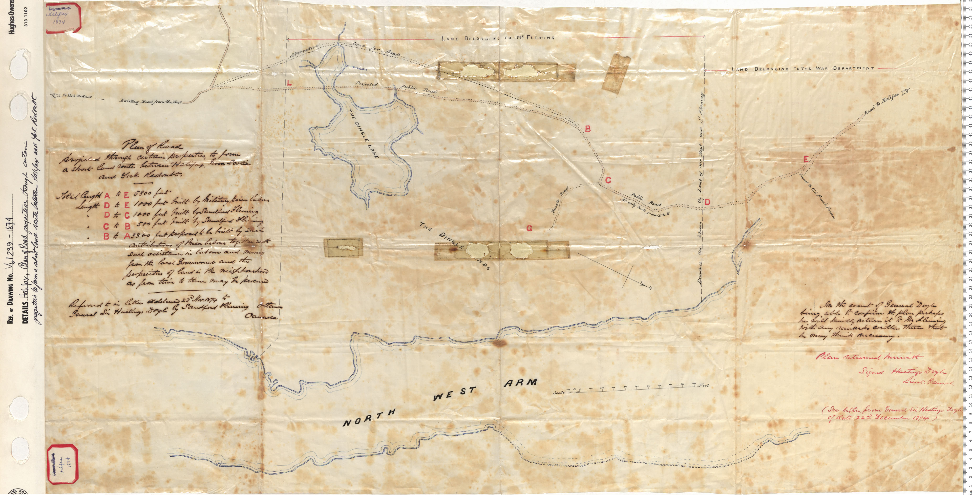 maps : Plan of Road projected through certain properties to form short land route between Halifax, Nova Scotia and York Redoubt
