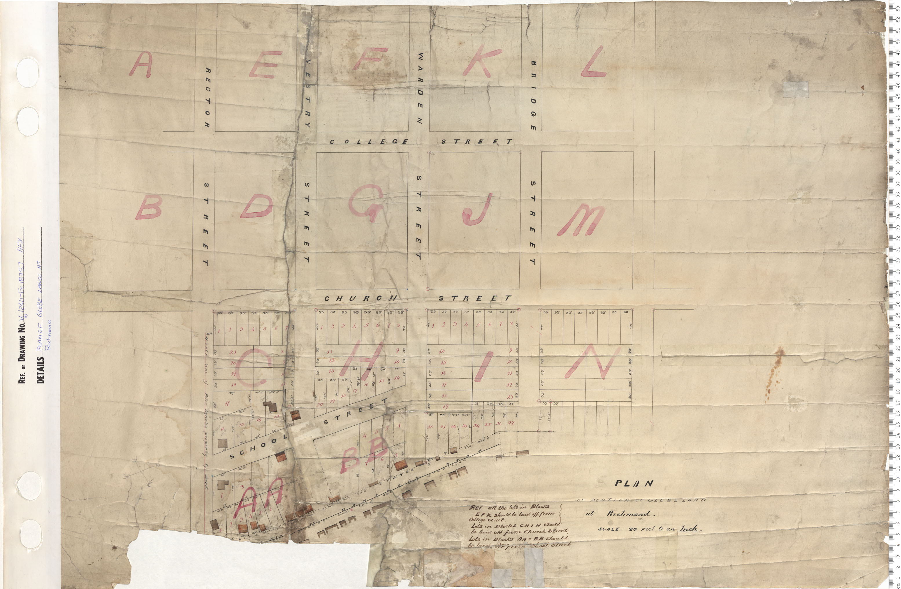 maps : Plan of Glebe lands at Richmond