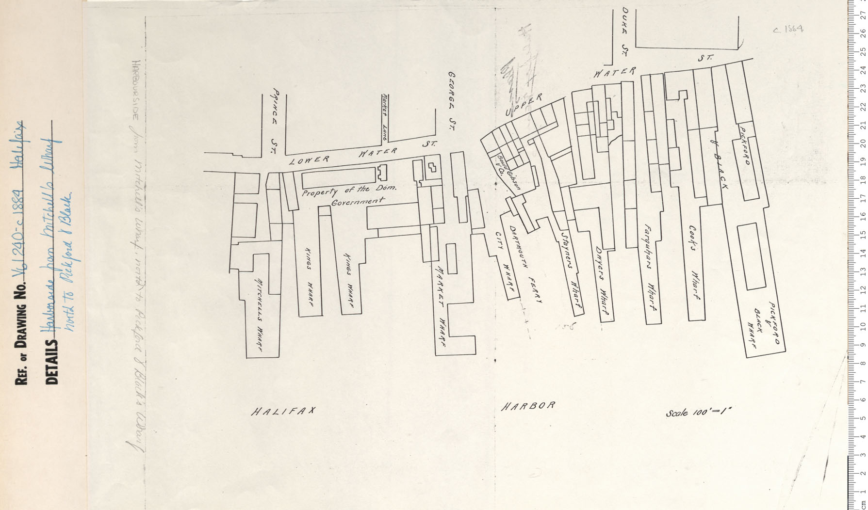 maps : Harborside from Mitchells Wharf north to Pickford and Black