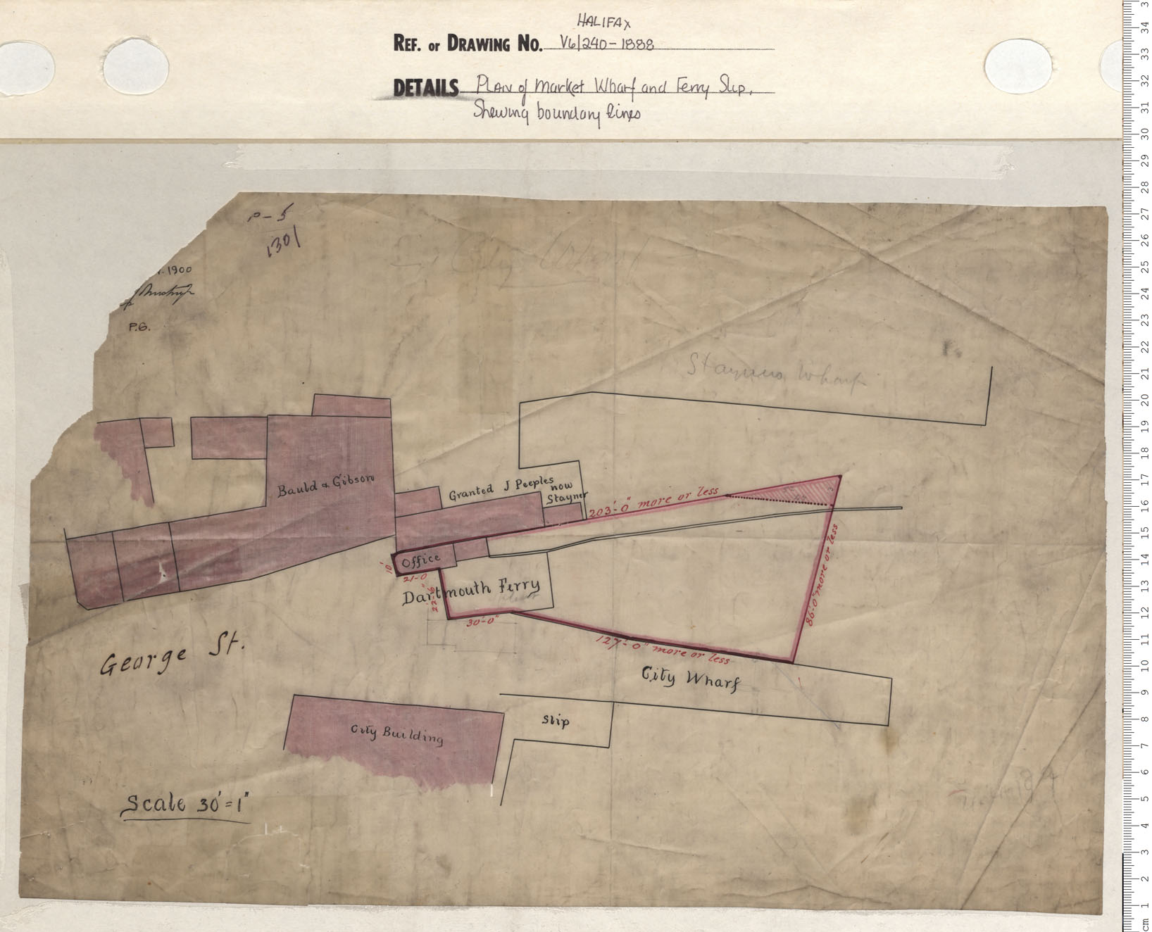 maps : Plan of Market Wharf and Ferry Slip Showing Boundary lines 