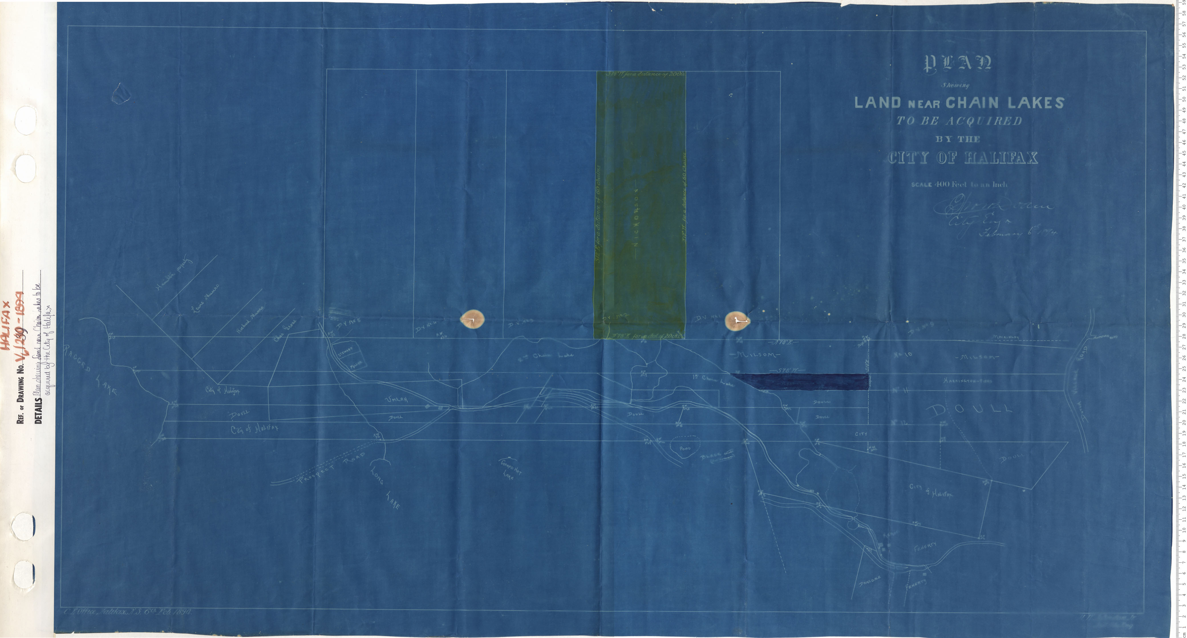 maps : Plan Showing Land near Chain Lakes to be aquired by the City of Halifax