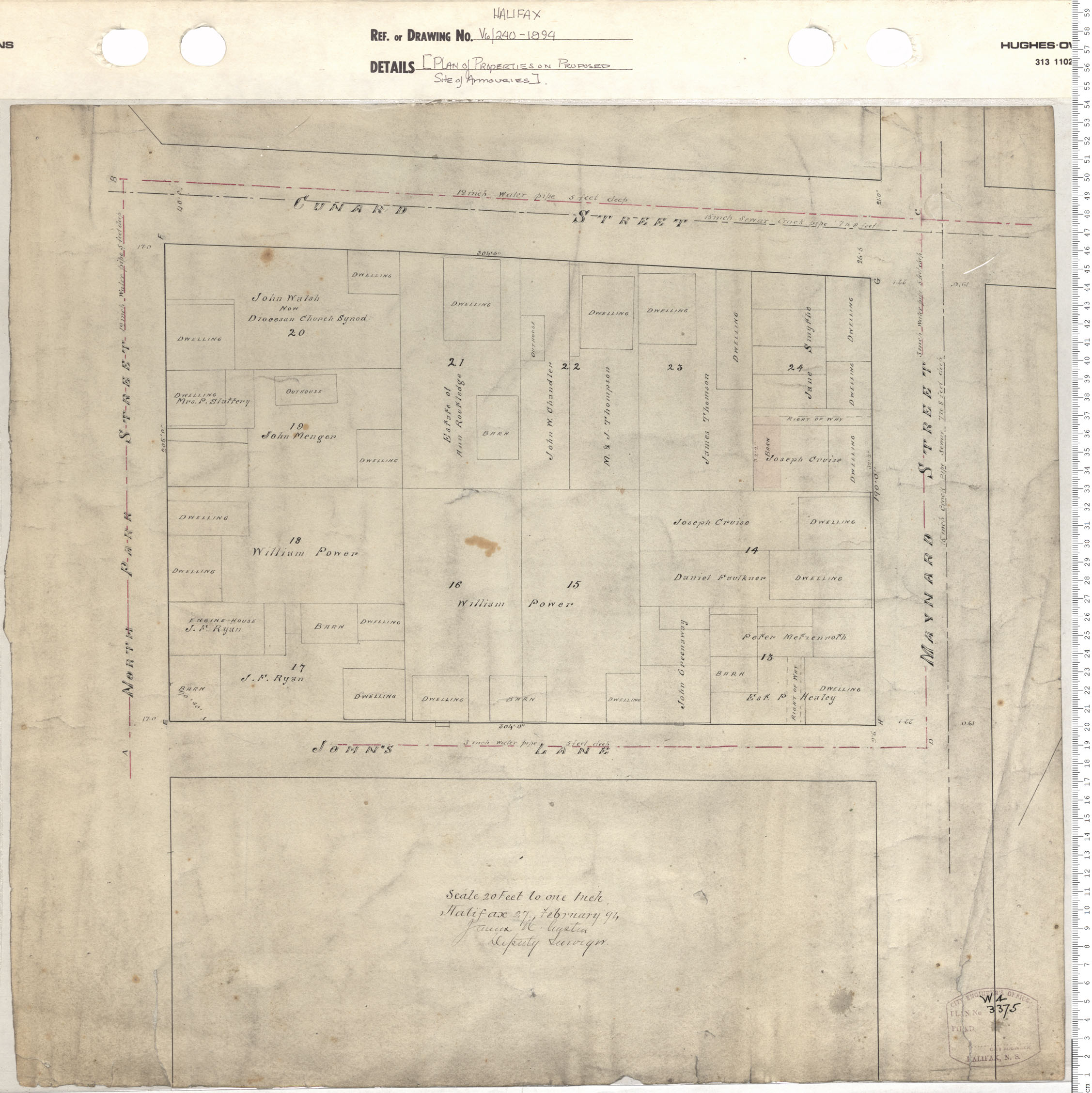 maps : Plan of Properties on Proposed Site of Armouries