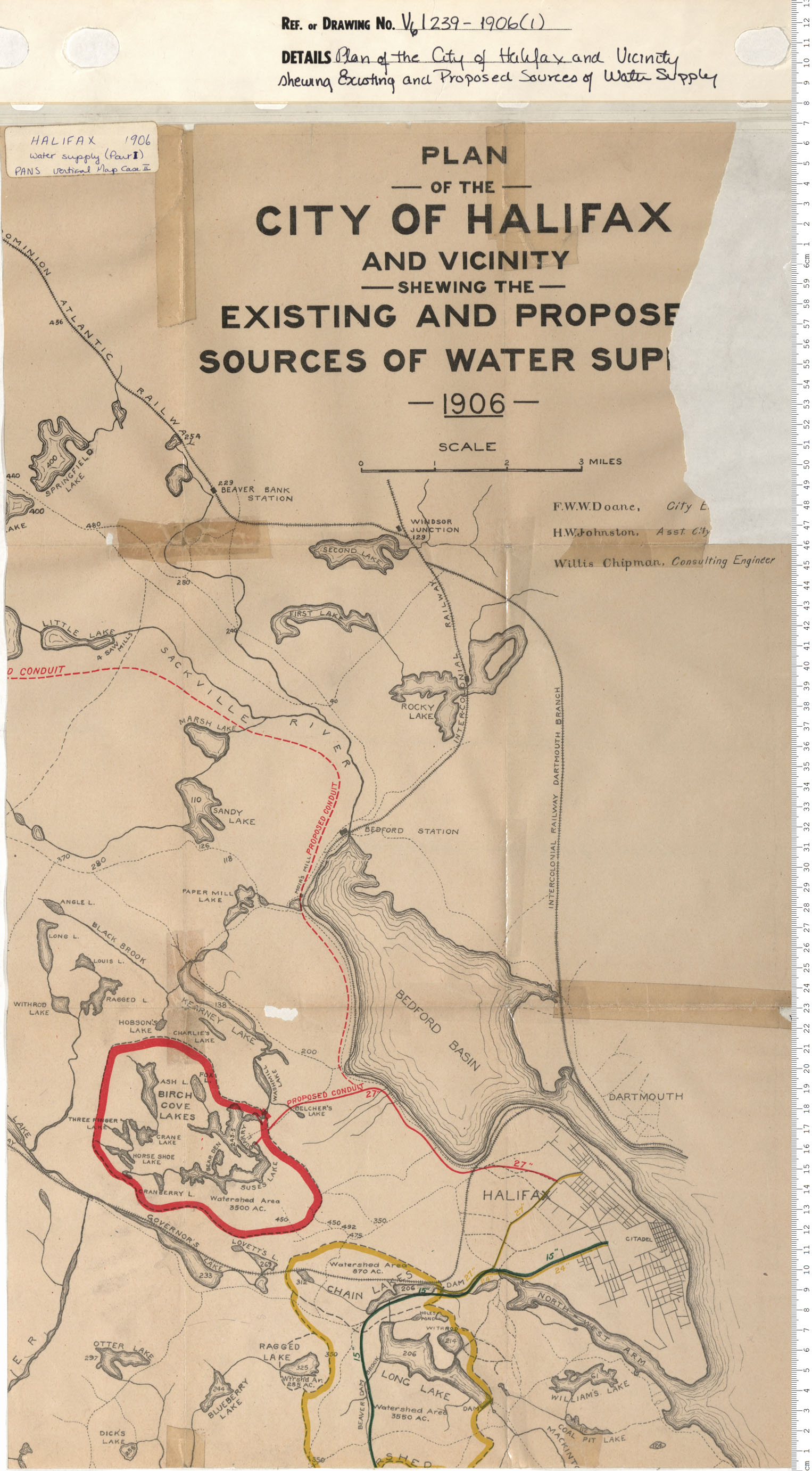 maps : Plan of the City of Halifax and vicinity Showing the Existing and Propsed Sources of Water supply