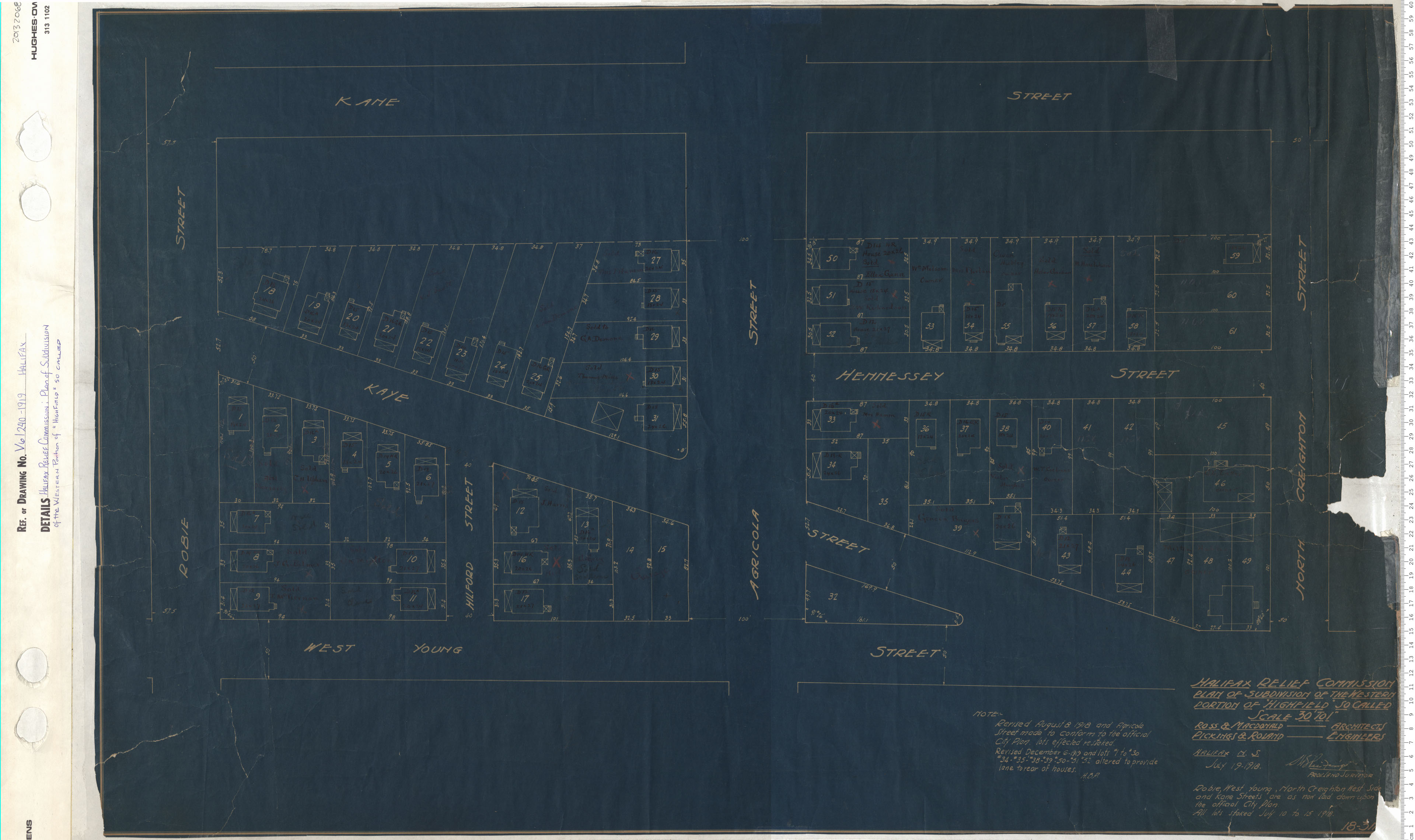 maps : Halifax Relief Commission: Plan of Subdivsion of the Westren Portion of Highfield so called