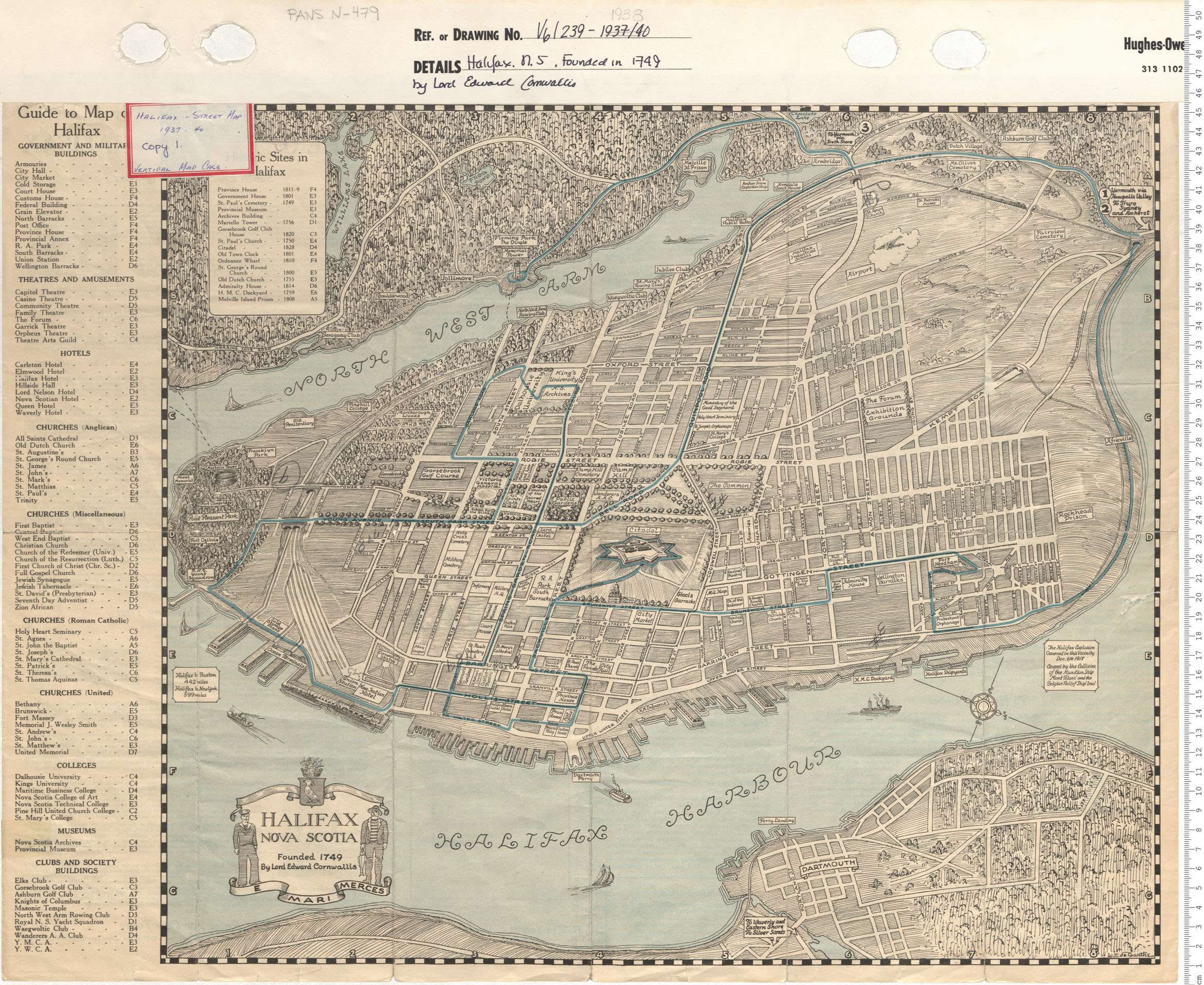 maps : Halifax, N.S., Founded 1749 By Edward Cornwallis