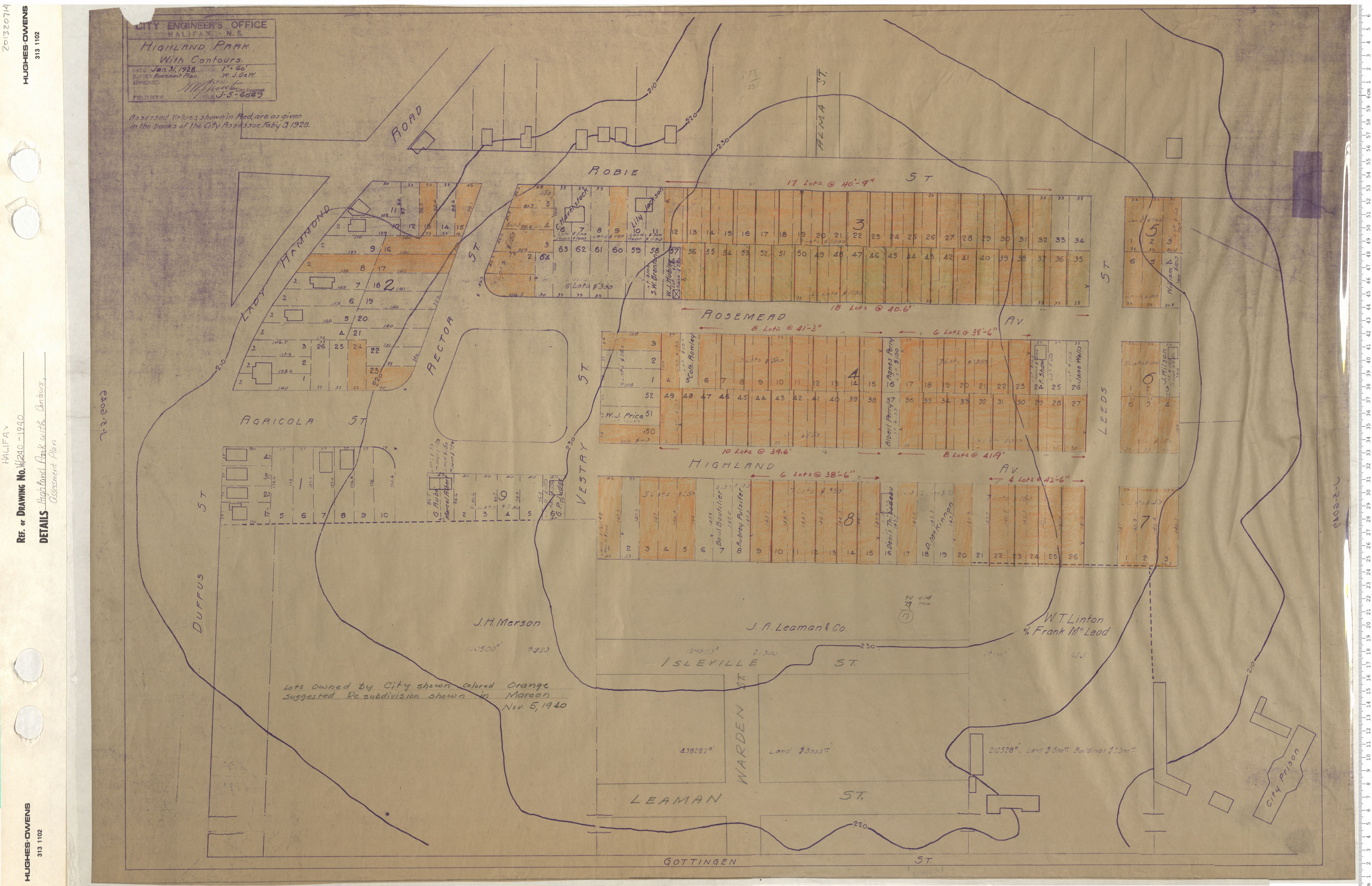 maps : Highland Park with Contours Assesment Plan