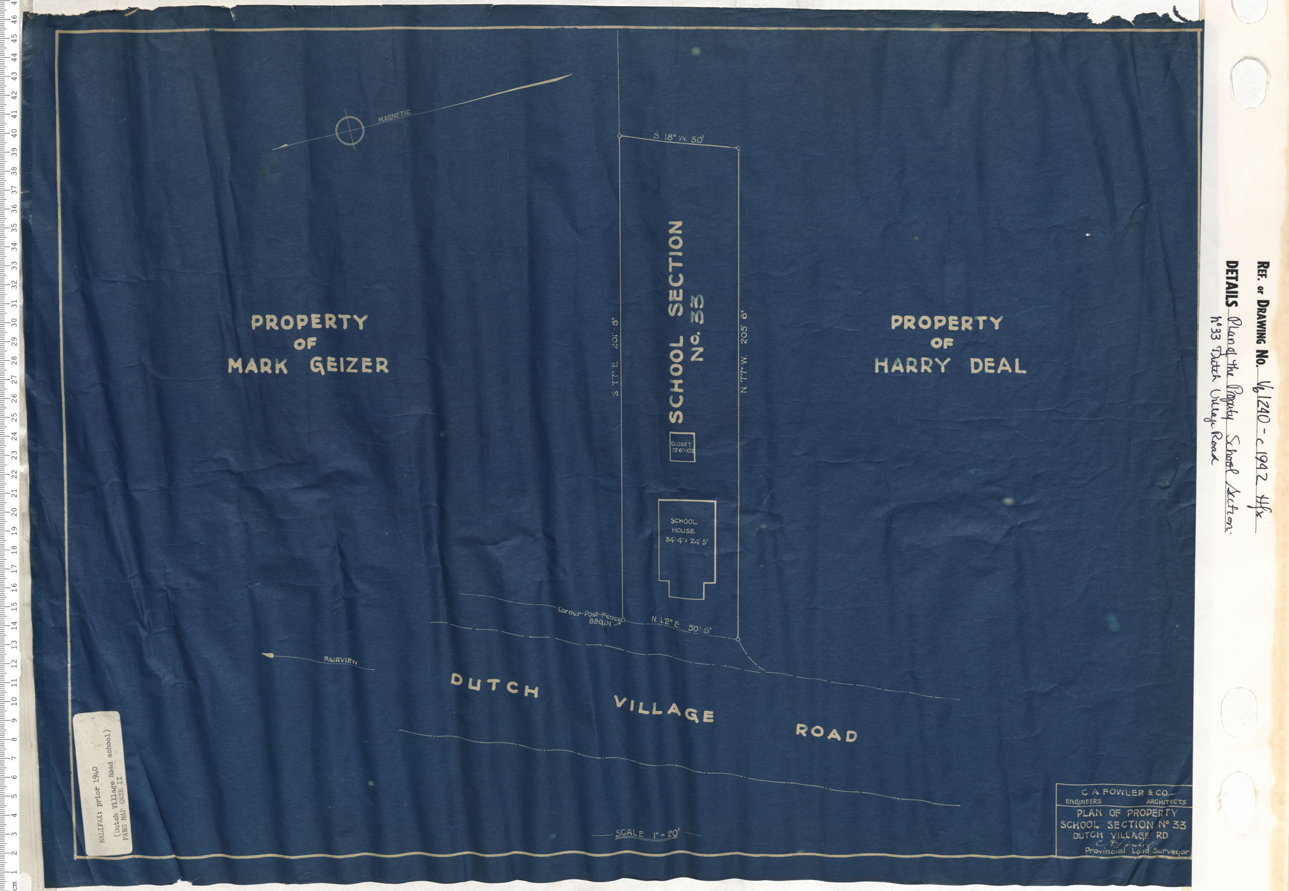 maps : Plan of the property School Section No. 33 Dutchvillage Road
