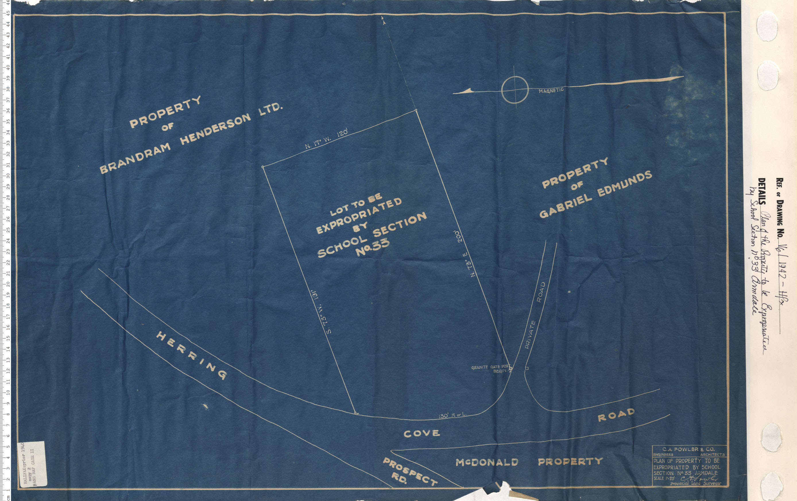 maps : Plan of the Property to be Expropriated by School Section No 33 Armdale