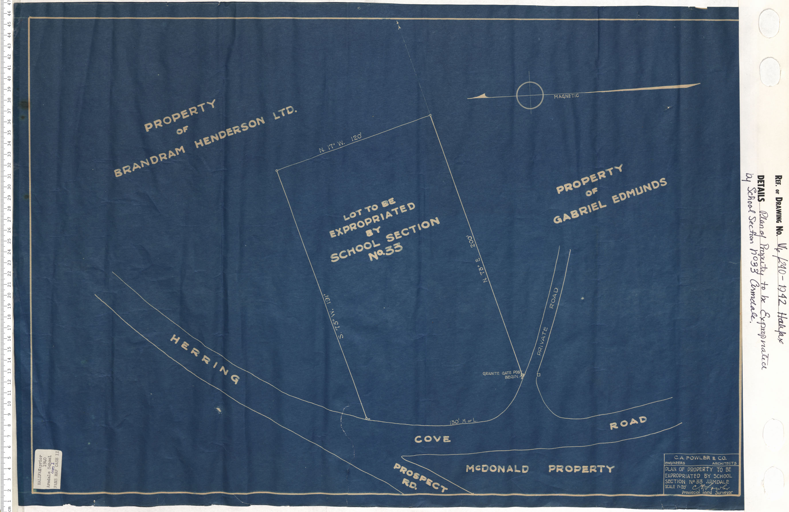 maps : Plan of the Property to be Expropriated by School Section No 33 Armdale