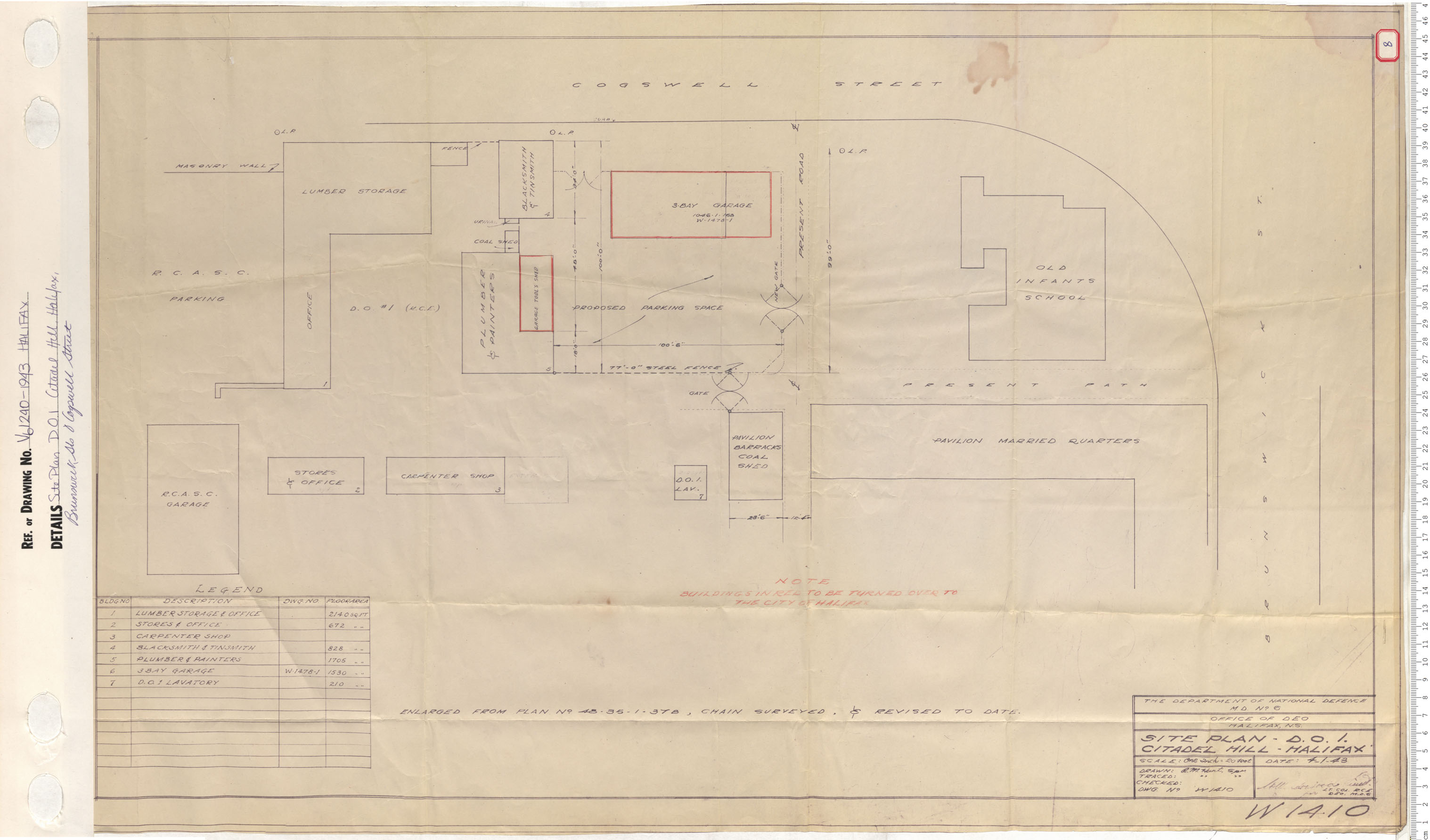 maps : Site Plan DOI Citadel Hill, Halifax, Brunswick Street and Cogswell Street