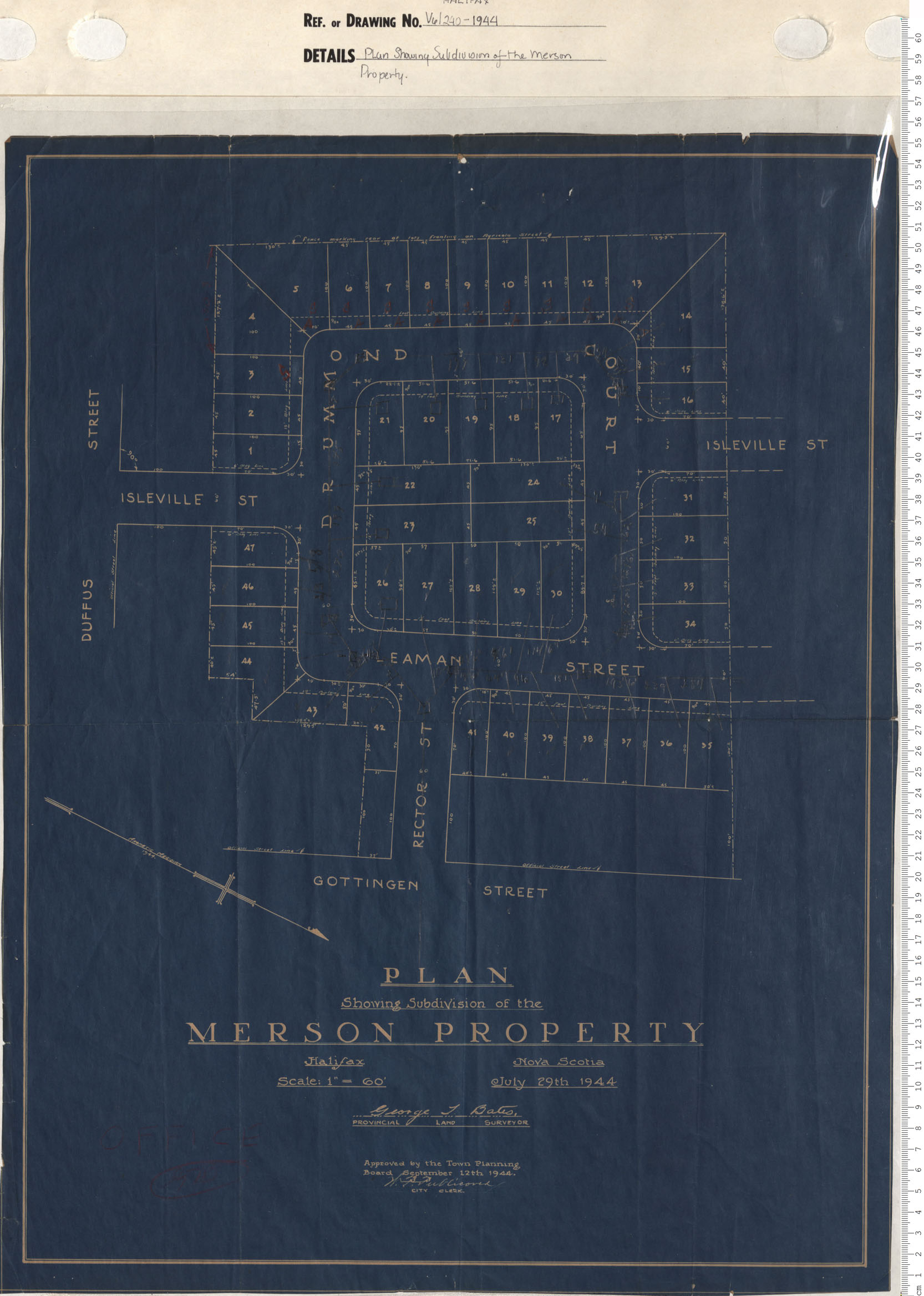 maps : Plan Showing Subdivision of the Merson Property