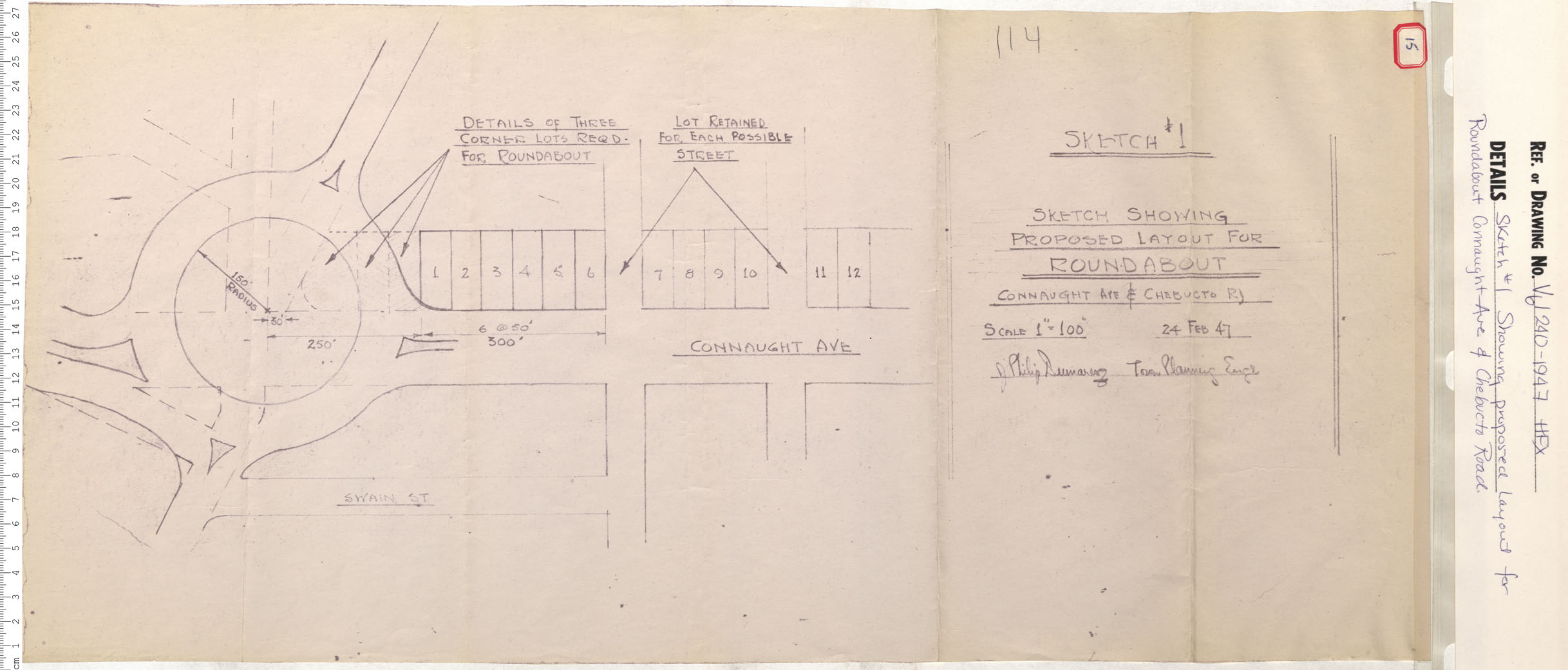 maps : Sketch # 1 Showing proposed layout for Roundabout Connaught Ave. and Chebucto Road