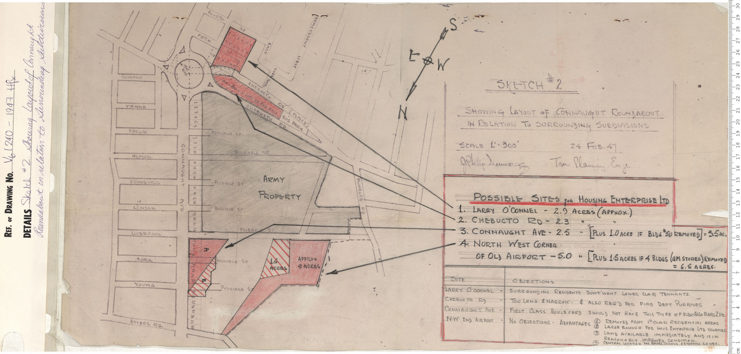 maps : Sketch #2 Showing Layout of Connaught Roundabout in relation to Surrounding Subdivisions