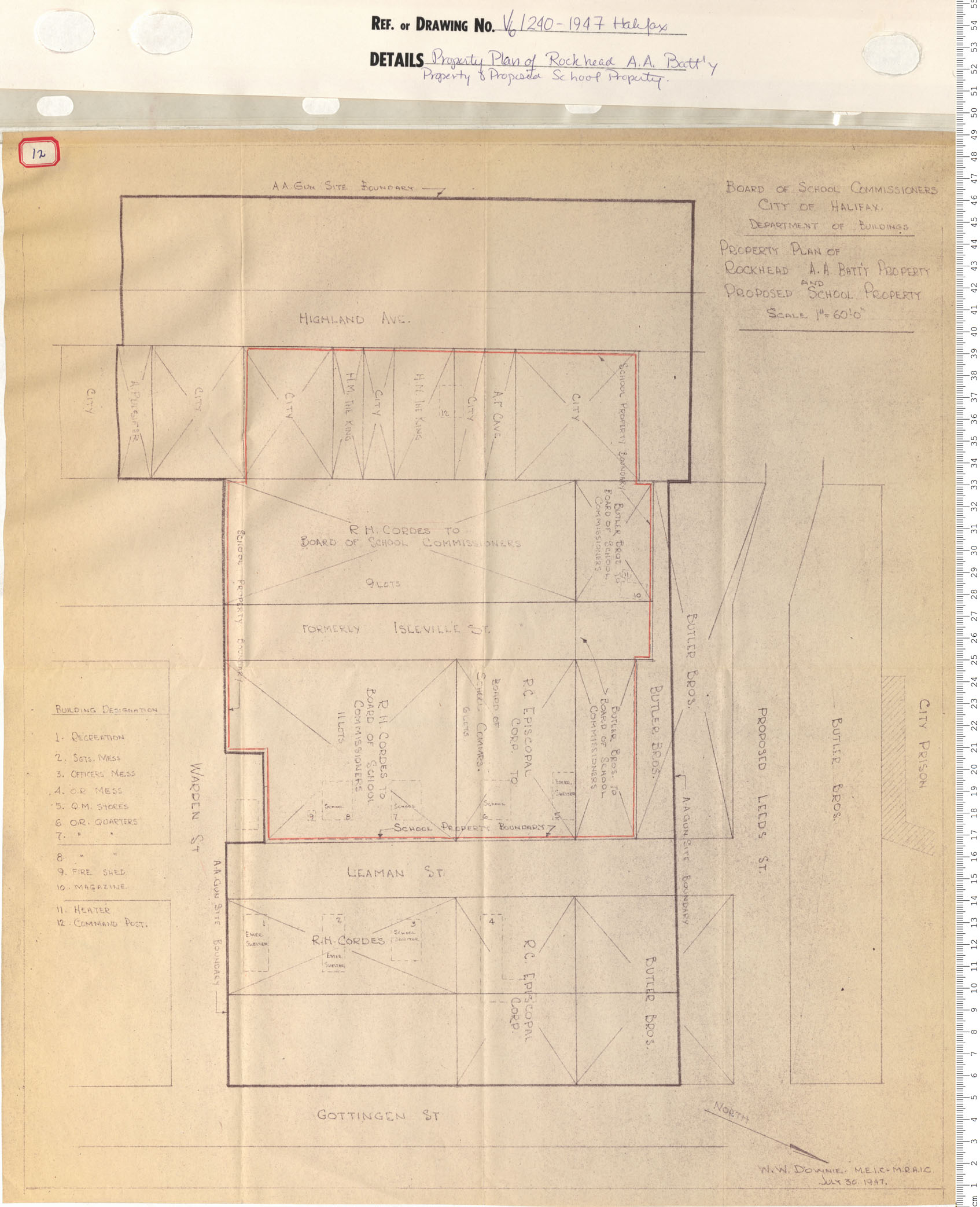 maps : Property Plan of Rockhead A.A. Battery Property And Proposed School Property