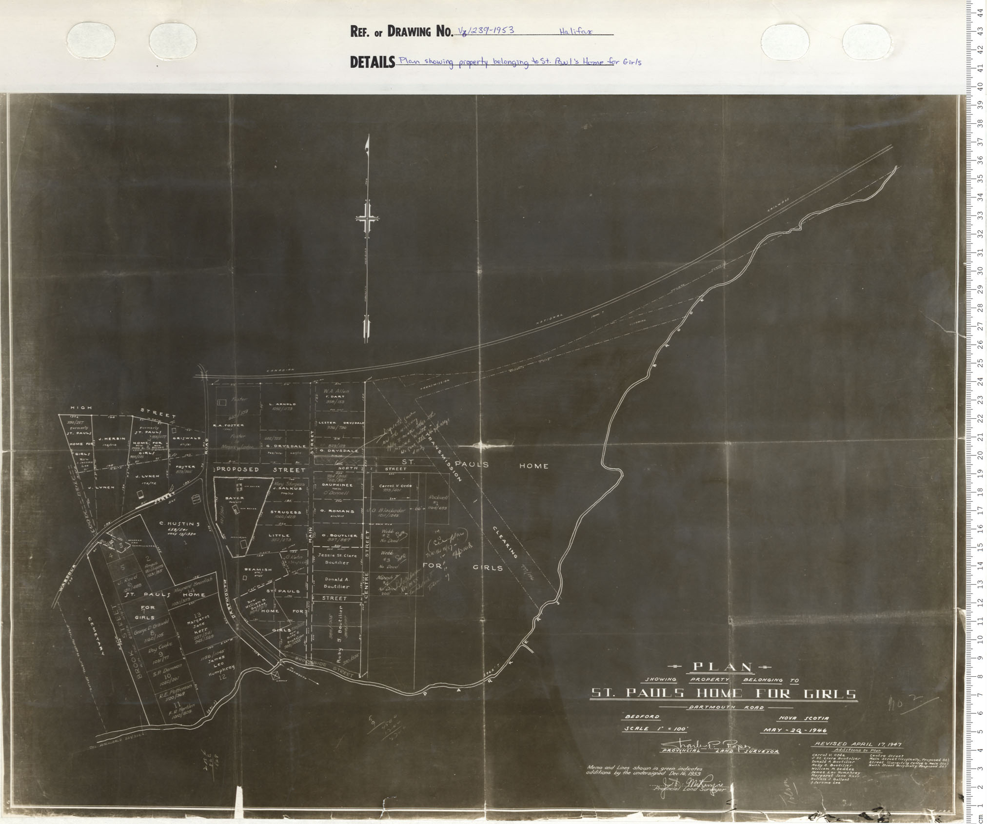 maps : Plan Showing Property belonging to St Pauls Home for Girls