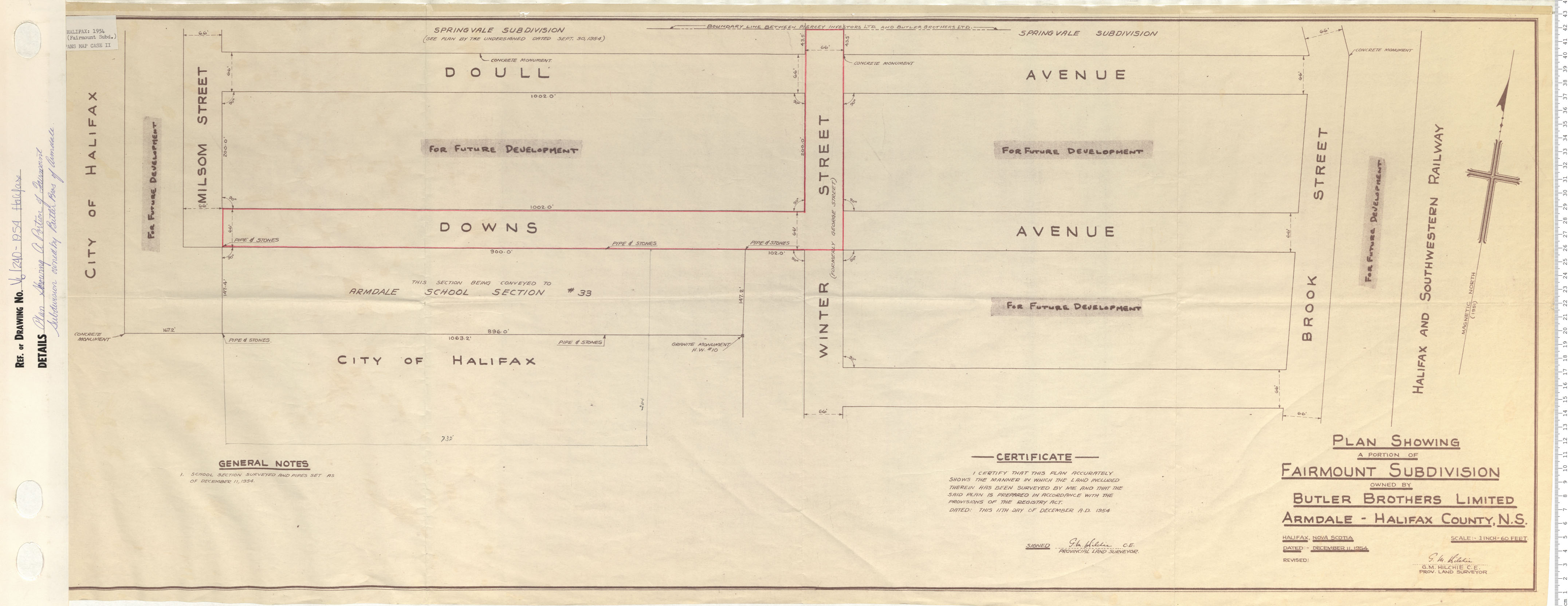maps : Plan Showing a Portion of fairmount Subdivision owned by Butler brothers of Armdale