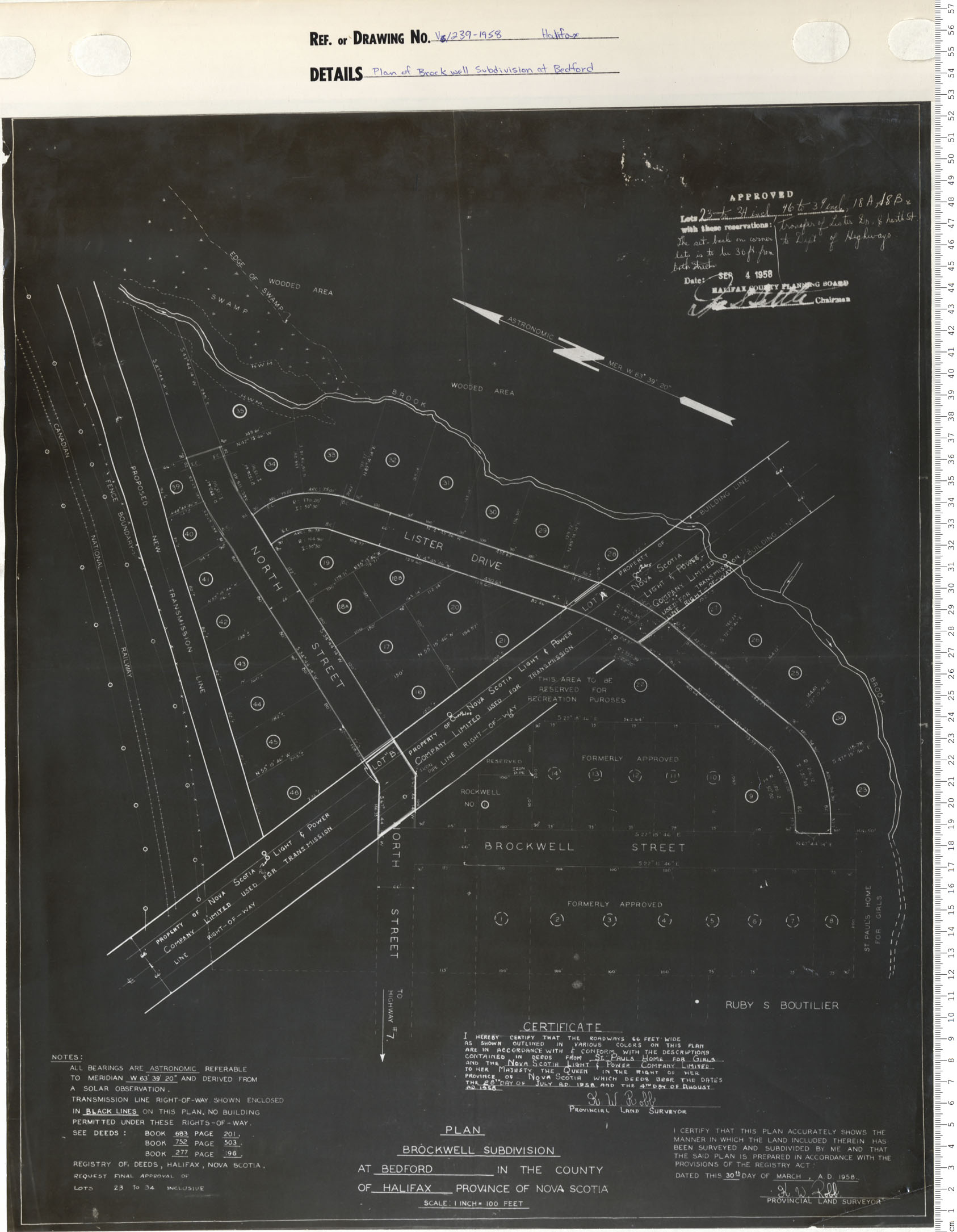 maps : Plan of brockwell Subdivision at Bedford