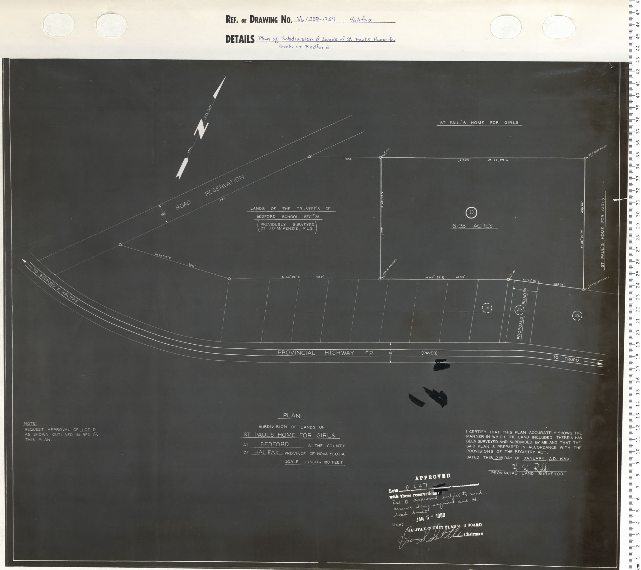 maps : Plan Showing Property belonging to St Pauls Home for Girls at Bedford